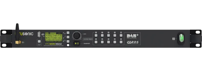 INTUSONIC INTUWORX NSA52 Audioquelle DAB+ USB 19 Zoll 1HE