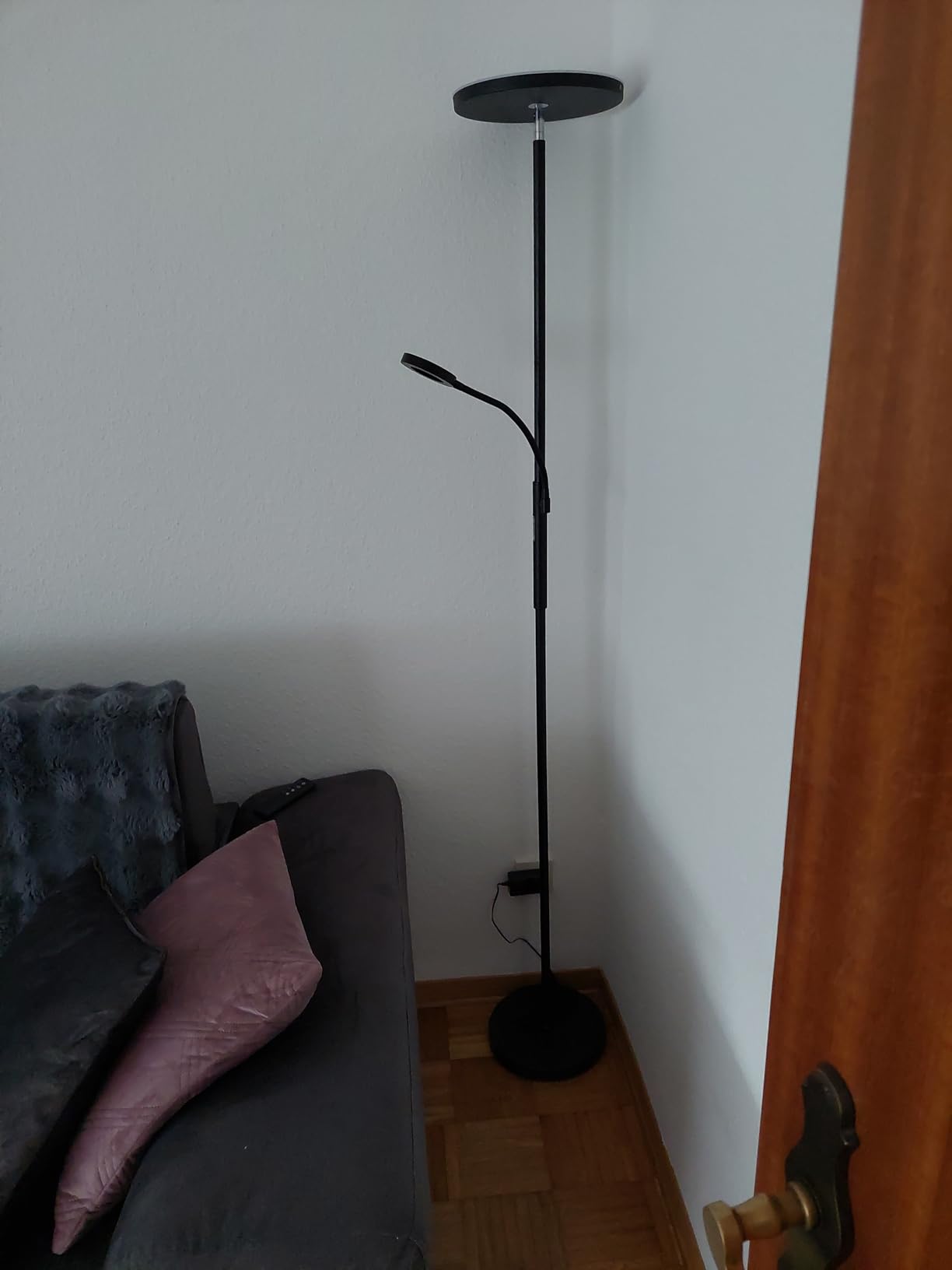 Modlicht Stehlampe LED 35W Silber dimmbar mit Leselampe