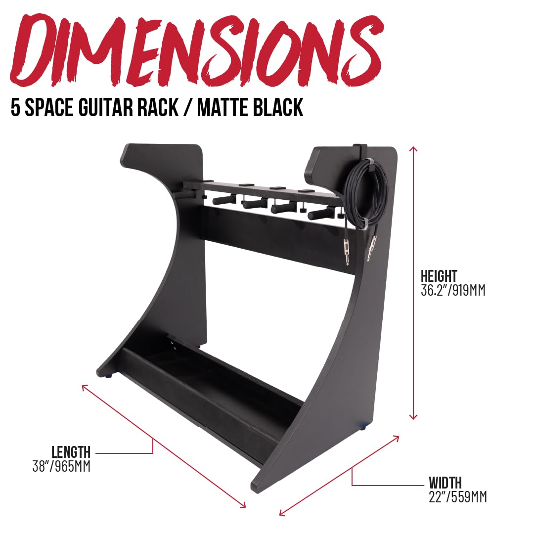 Gator Frameworks Elite Gitarrenständer Holz 5 Gitarren Schwarz
