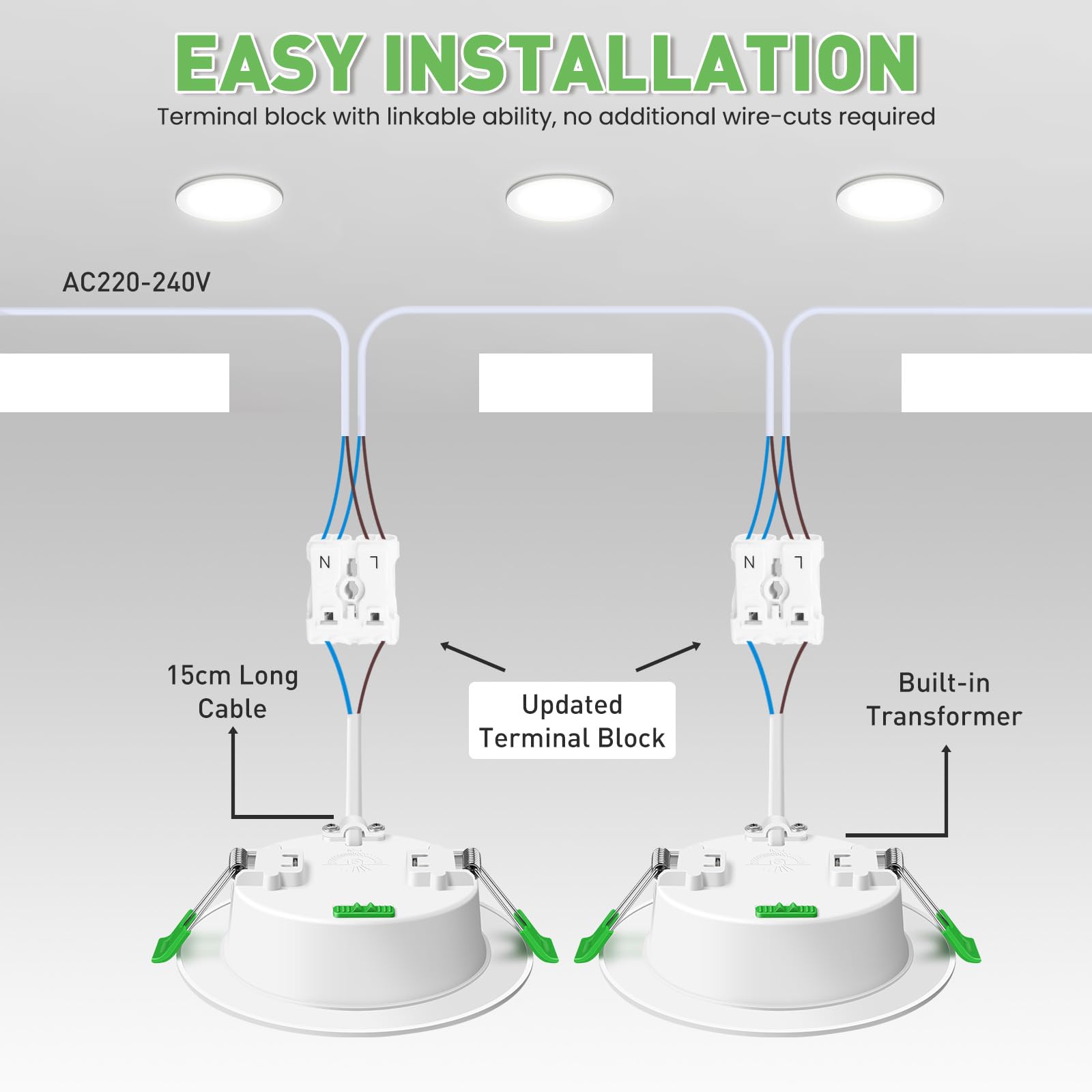 Alusso Einbaustrahler LED 12W dimmbar IP44 3CCT 6er Set