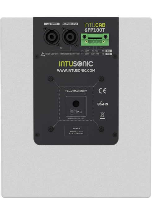 INTUSONIC INTUCAB 6FP100T Lautsprecher passiv schwarz 100V