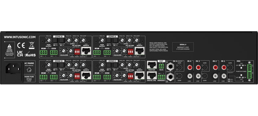 INTUSONIC INTUGRID HMA74 Audiosteuerung 4-Zonen Router
