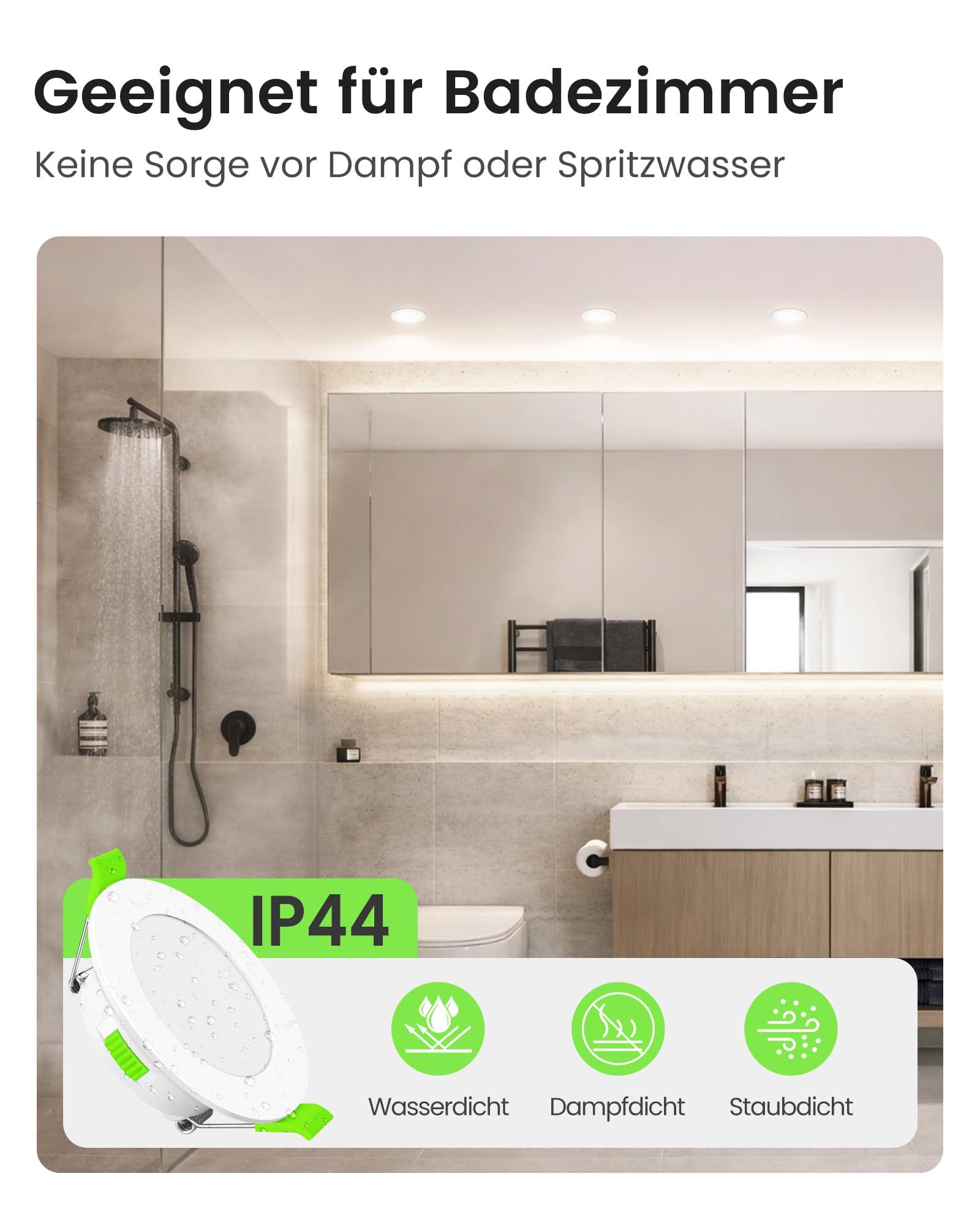 Alusso Einbaustrahler 68mm Weiß dimmbar 12er Set