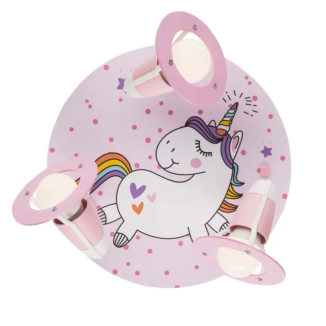 Elobra Babsy Einhorn 3er Spot Rondell rosa E14