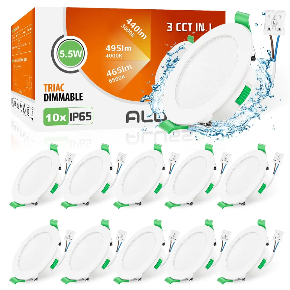 ALUSSO Einbaustrahler LED 5W 10er Set 3CCT weiß