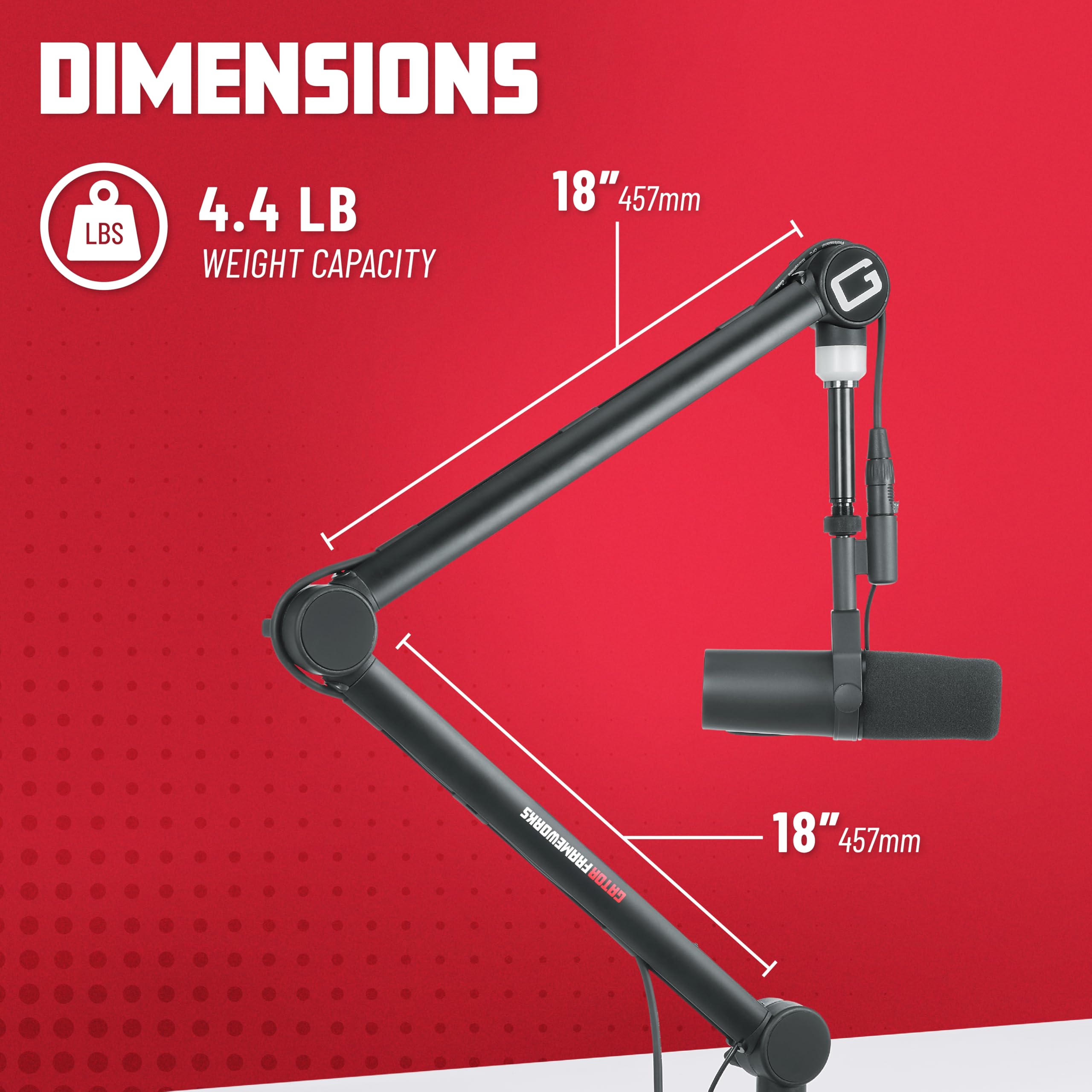 Gator Frameworks GFWMICBCBM4000 Mikrofonarm mit LED