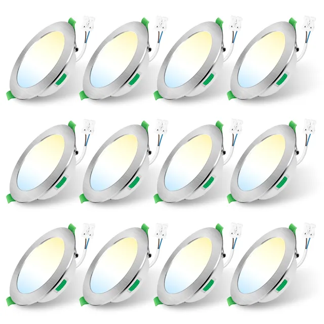 Alusso Einbaustrahler LED 12er Set 5W Nickel dimmbar 3CCT