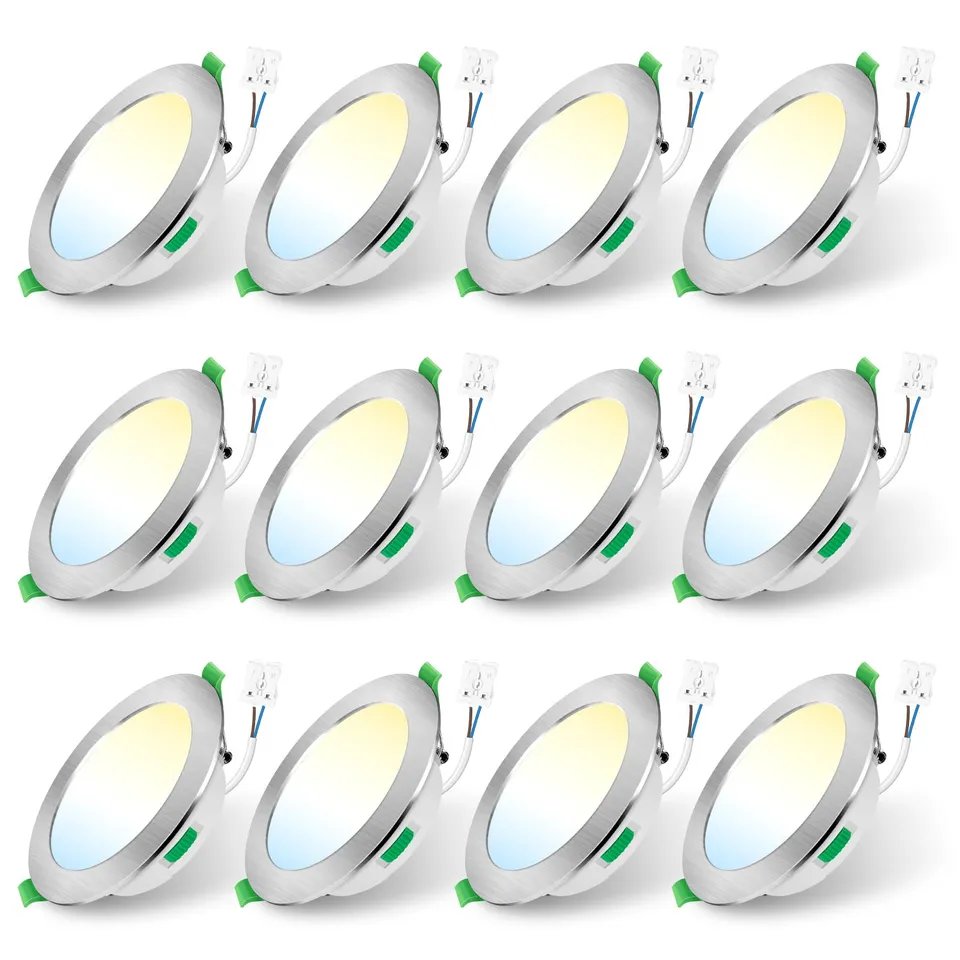 Alusso Einbaustrahler LED 12er Set 5W Nickel dimmbar 3CCT