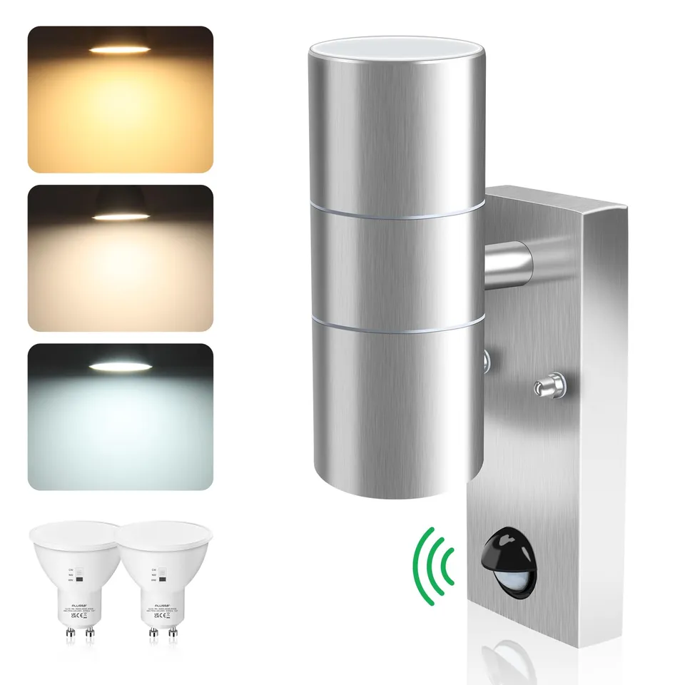 Alusso Security Light Außenlampe Sensor Silber GU10