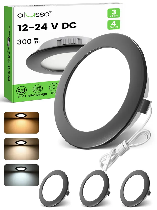 Alusso Einbaustrahler 12-24V LED Möbel Spots 3er Set