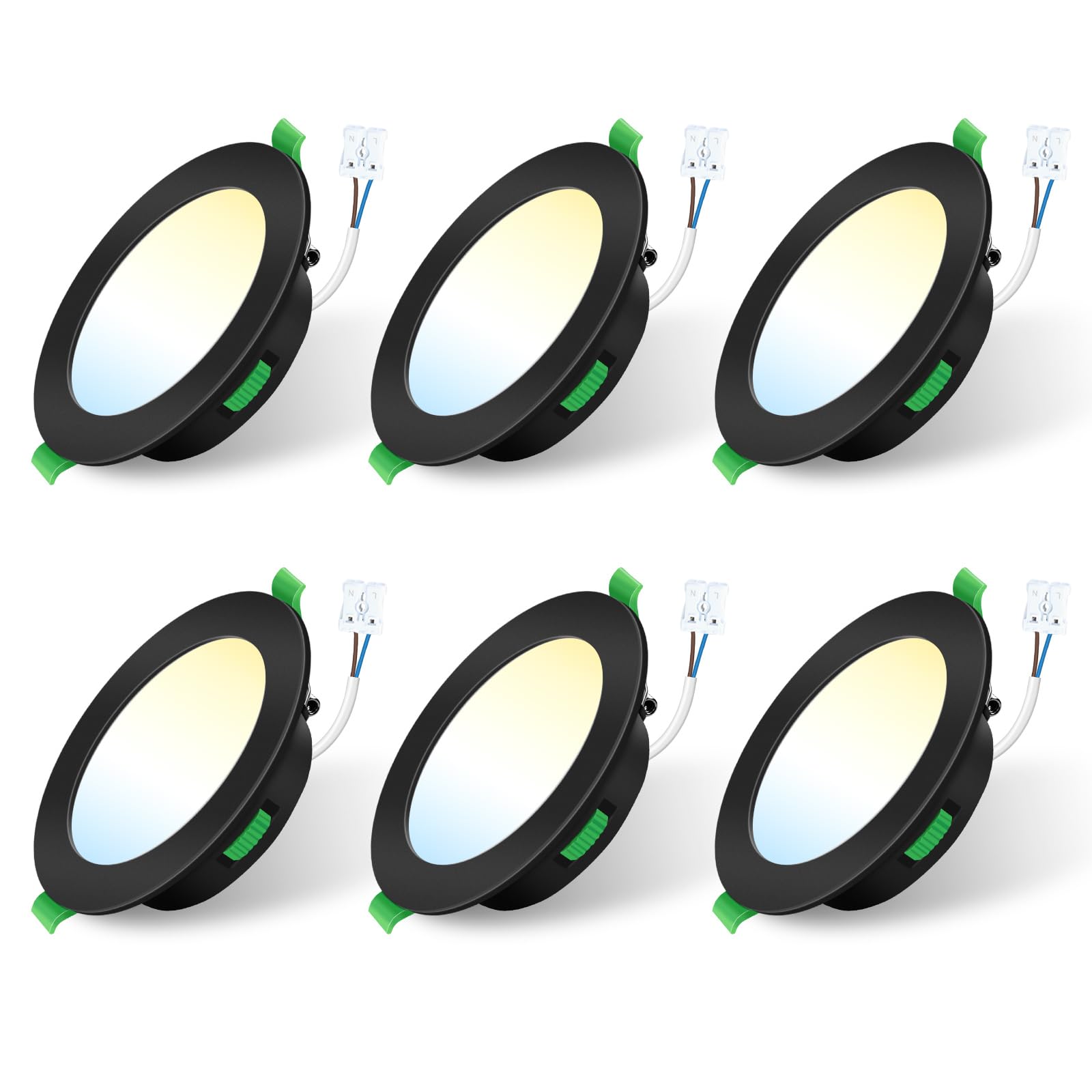 Alusso Einbaustrahler LED dimmbar schwarz 6 Stück IP44