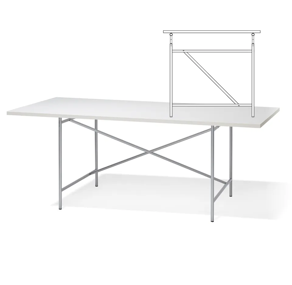Richard Lampert Eiermann 1 Tisch Silber Gestell