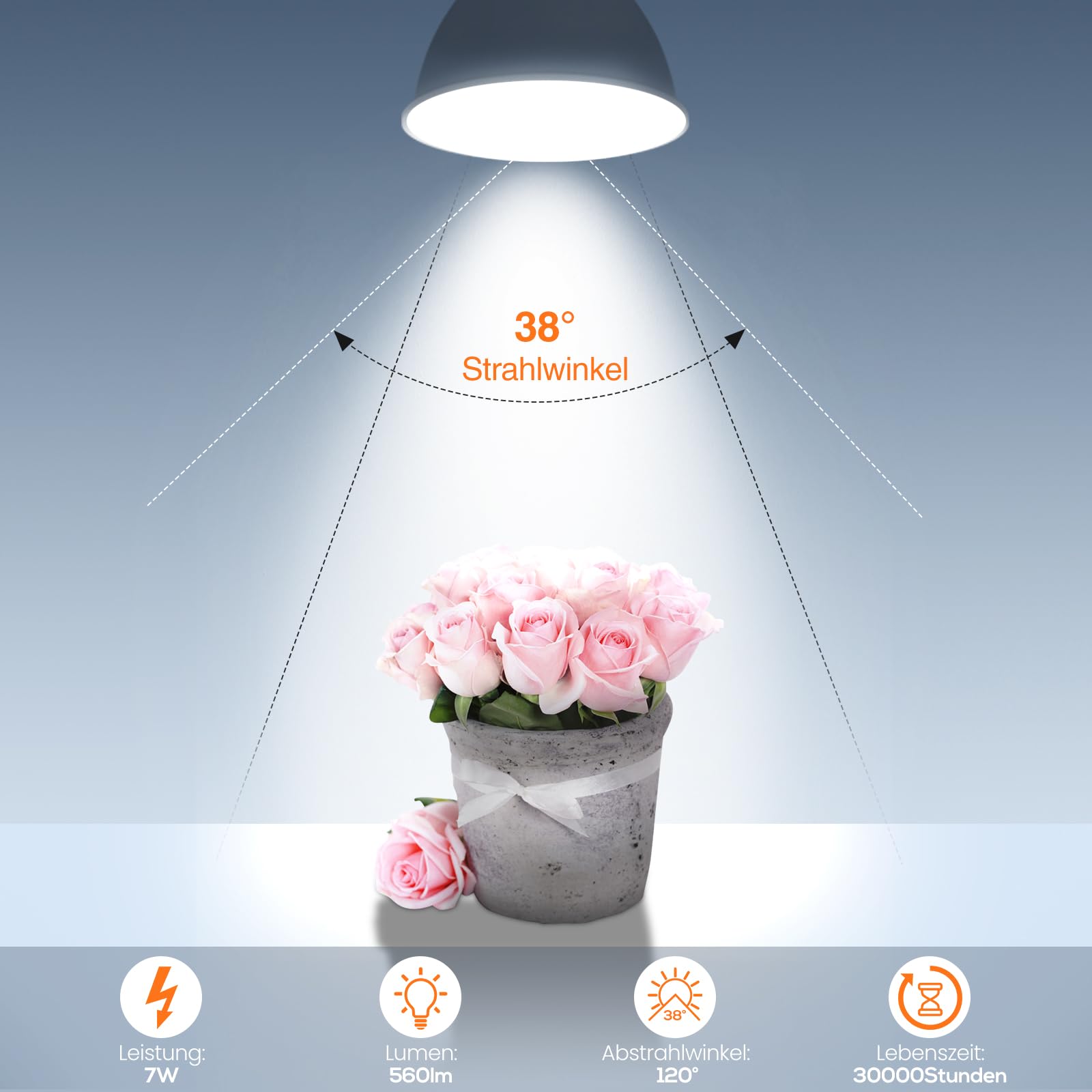 Alusso GU10 LED Lampe 7W kaltweiß 6000K 4er-Pack 630lm