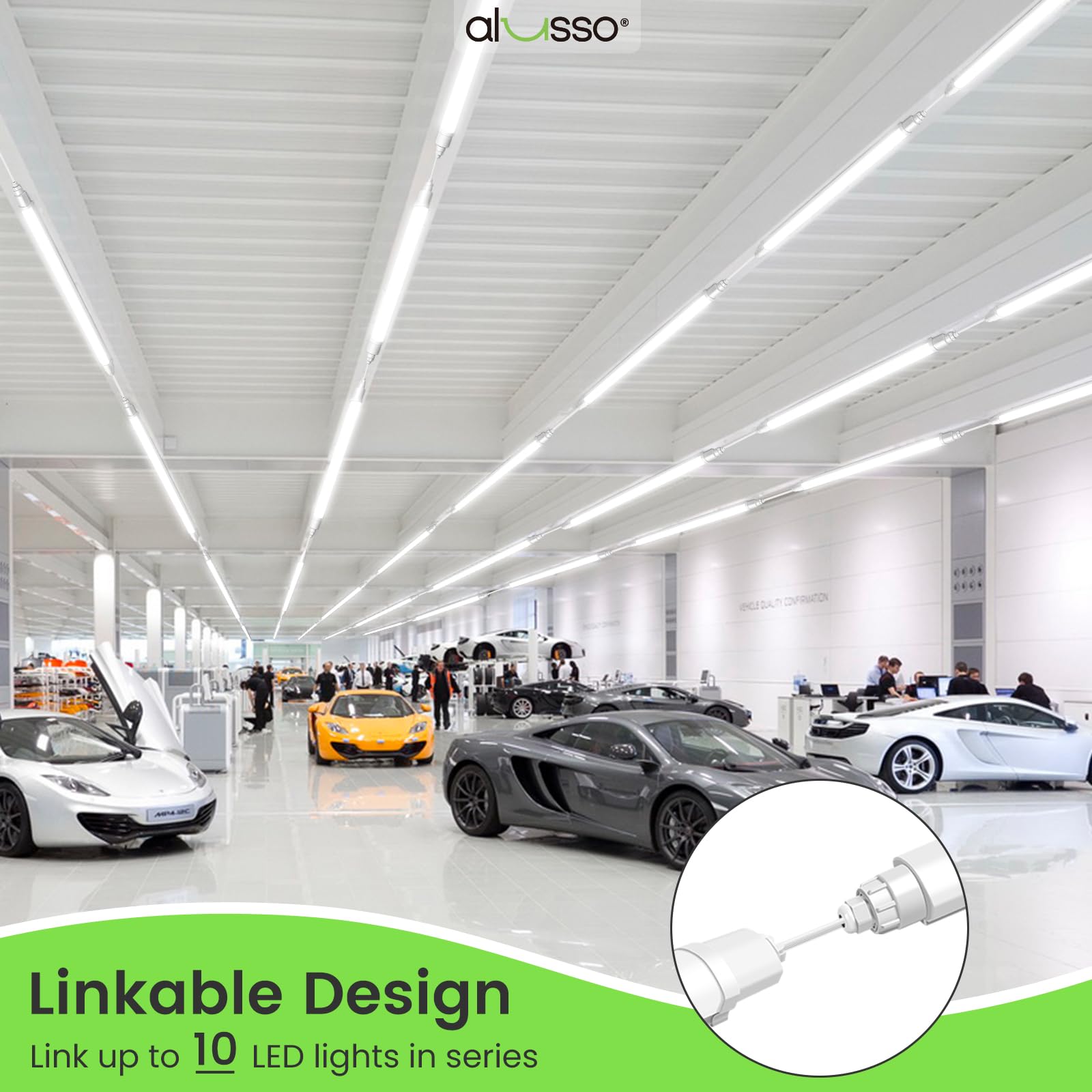 Alusso Recessed Ceiling Light 120cm 5000K Feuchtraumleuchte 2 Stück