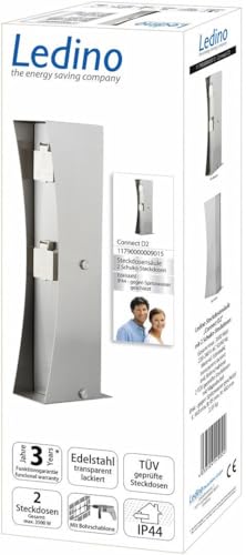 Ledino Ledar Connect D2 Steckdosensäule 2er Edelstahl