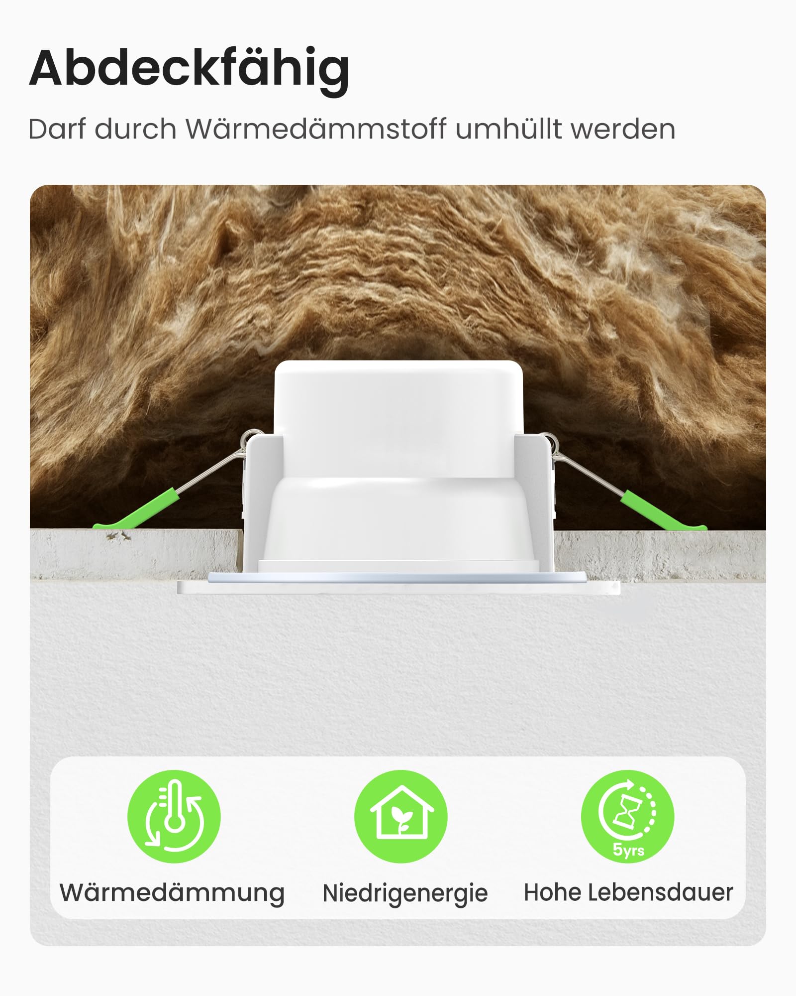 Alusso Einbaustrahler LED 10W IP65 dimmbar 6er Set 3 Lichtfarben