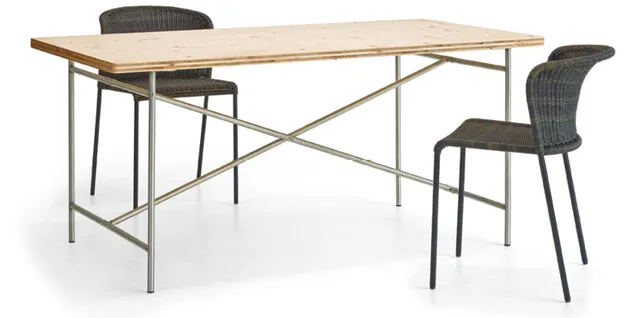 Richard Lampert Eiermann 2 Tisch Outdoor Edelstahl