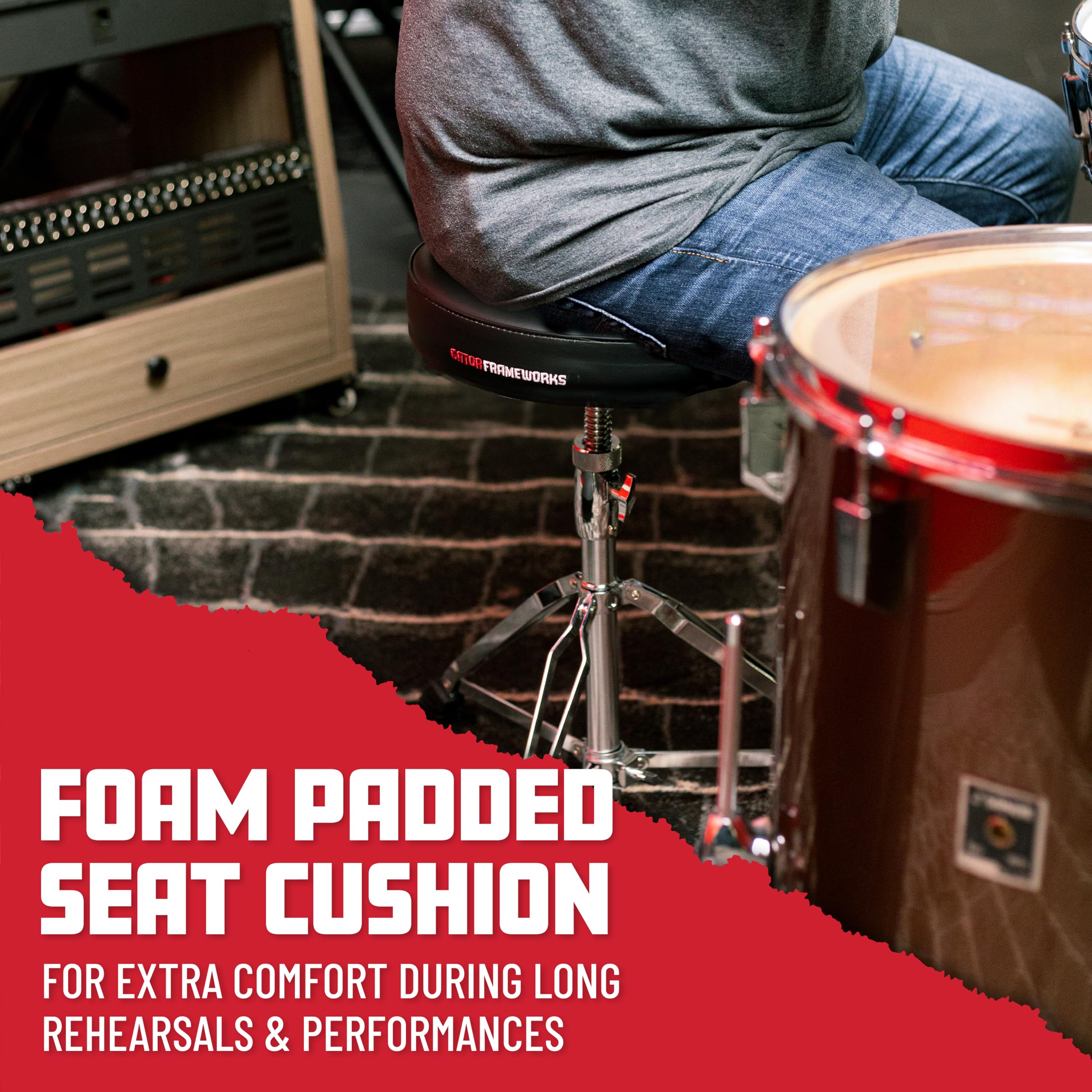 Gator Frameworks Drum-Hocker Höhenverstellbar Schwarz