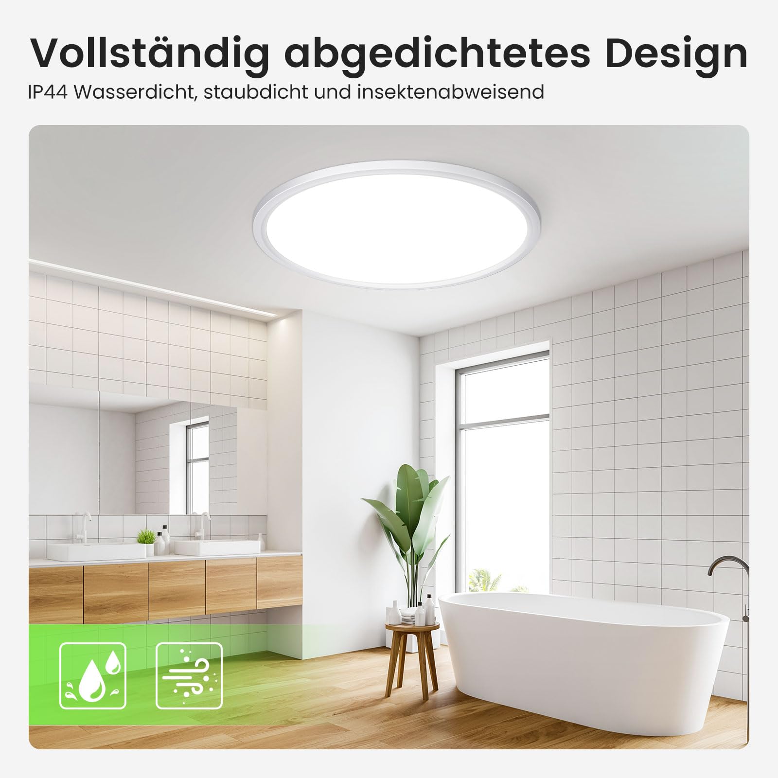 ALUSSO Deckenleuchte 24W LED Flach Fernbedienung Weiß