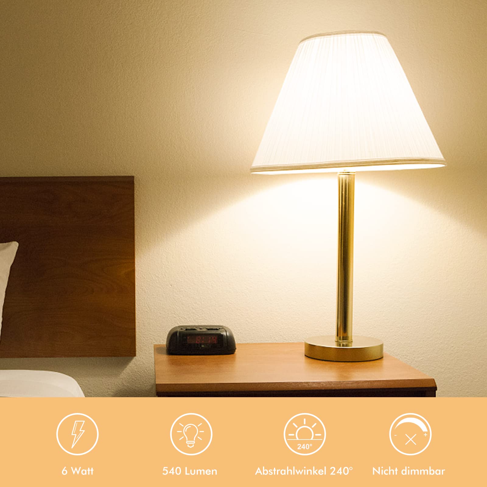 Alusso E14 LED Lampe 6W Warmweiß 10 Stück 540lm
