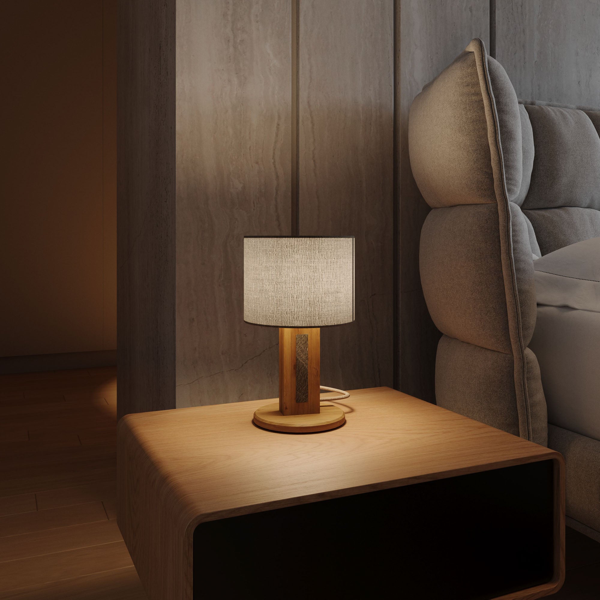 Elobra Living Chile S Tischleuchte Holz Nachttisch