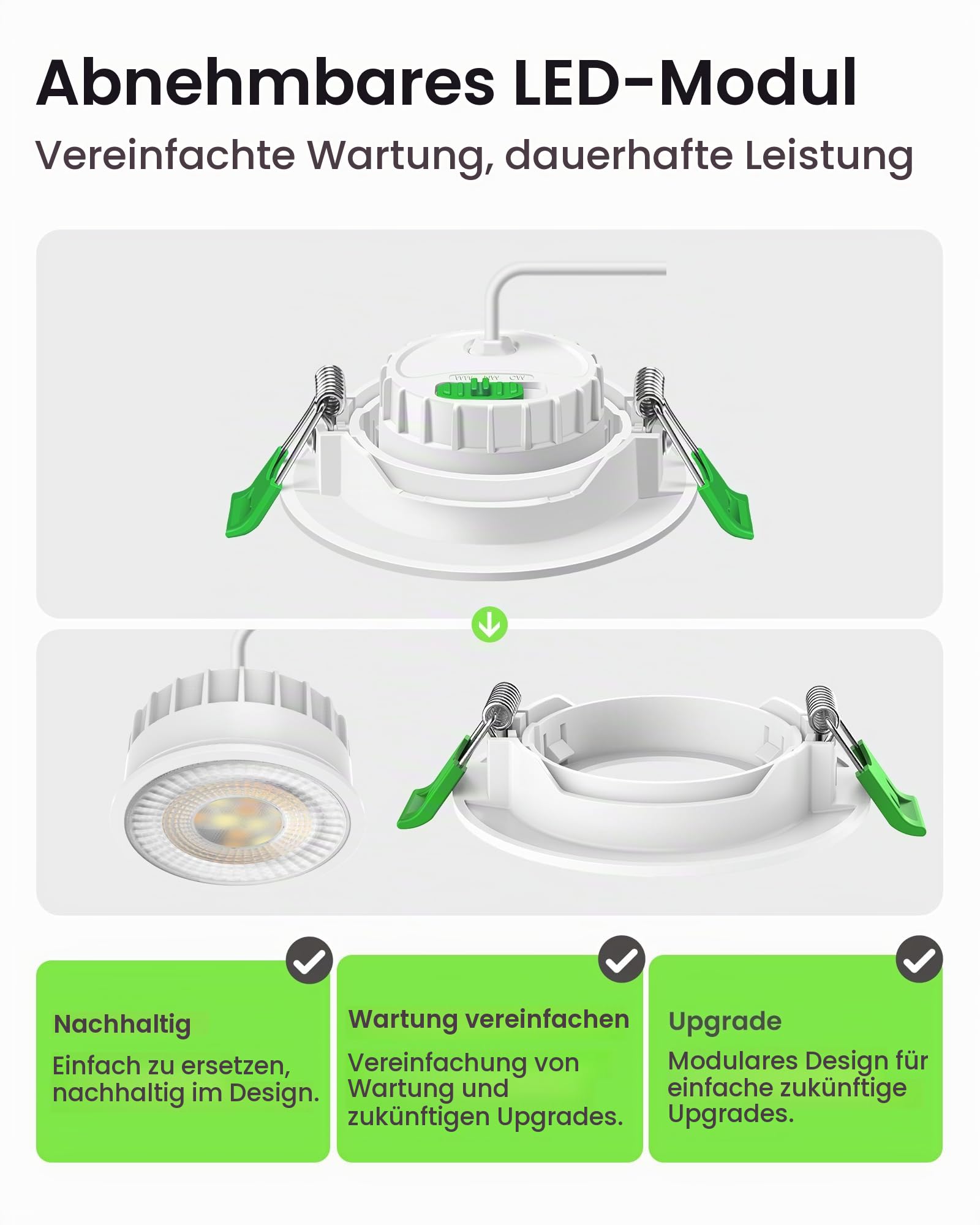 ALUSSO Einbaustrahler LED Weiß schwenkbar 3CCT