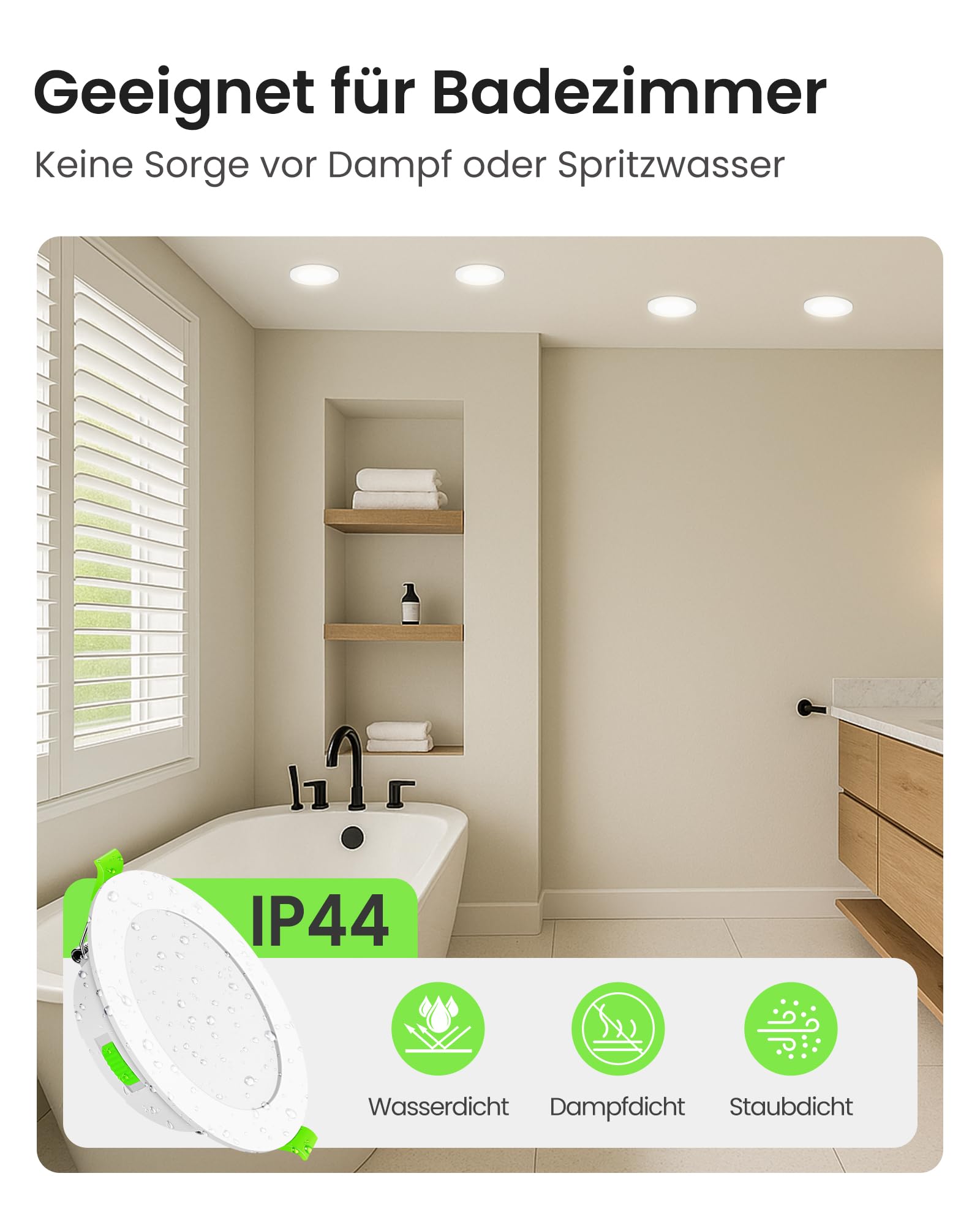 ALUSSO Einbaustrahler LED 68-78mm 5W 10er Set dimmbar 3CCT