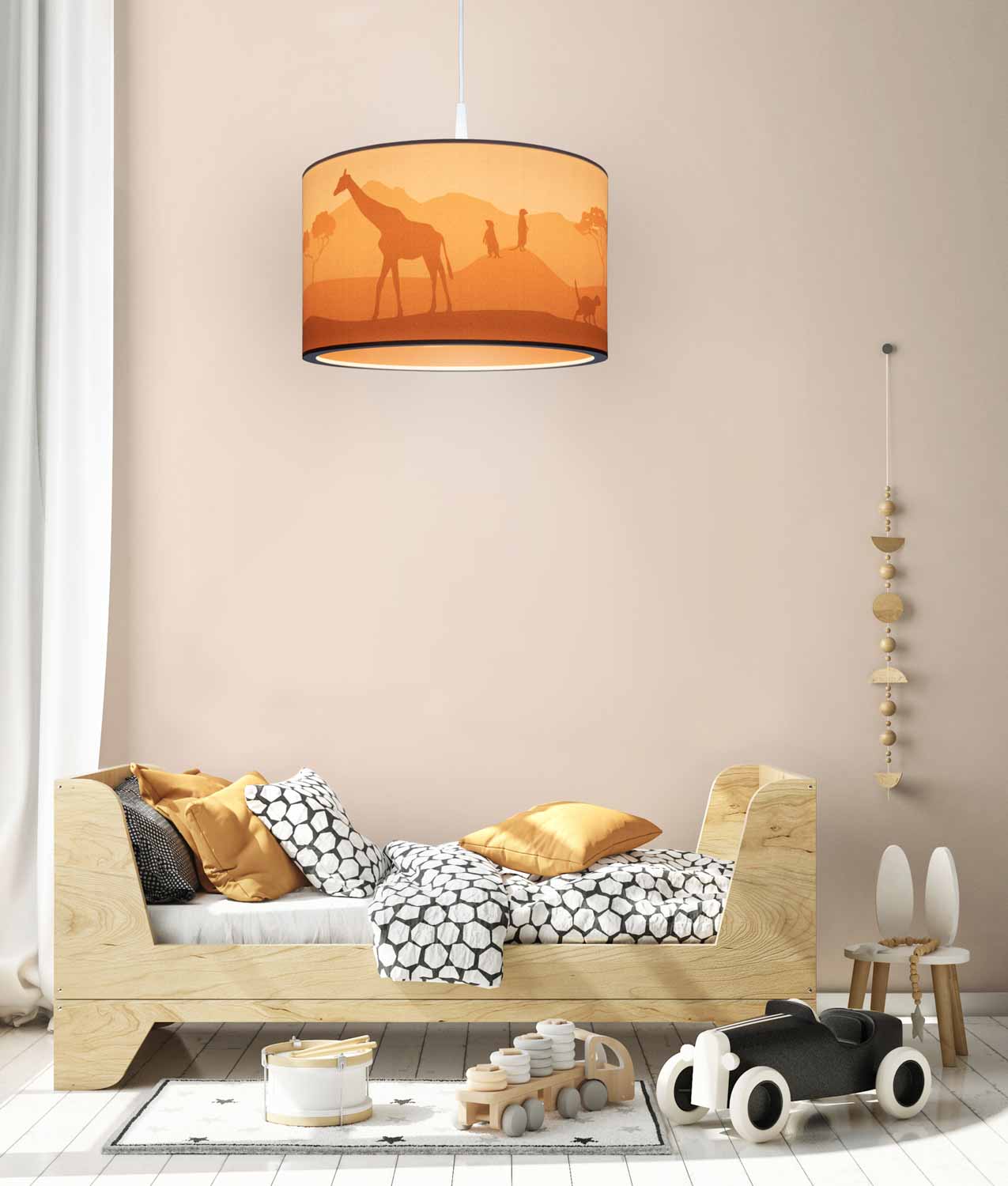 Elobra Scandi Savanne Hängeleuchte orange 40 cm