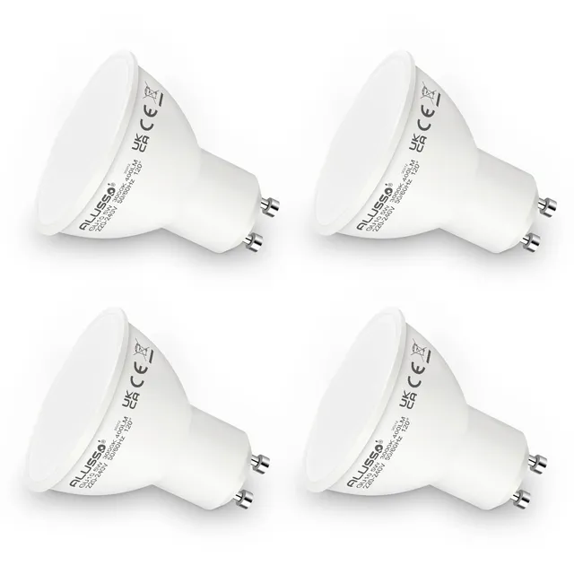 Alusso Bulb GU10 LED 5W Leuchtmittel Warmweiß 4er