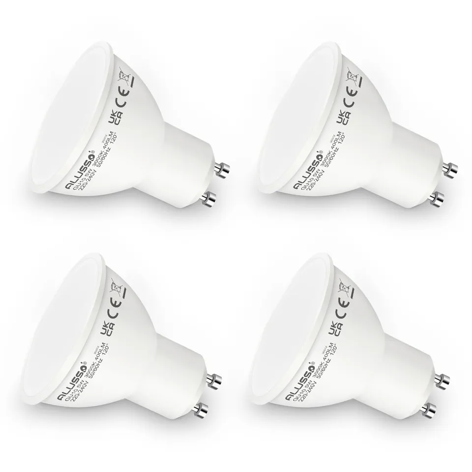 Alusso Bulb GU10 LED 5W Leuchtmittel Warmweiß 4er