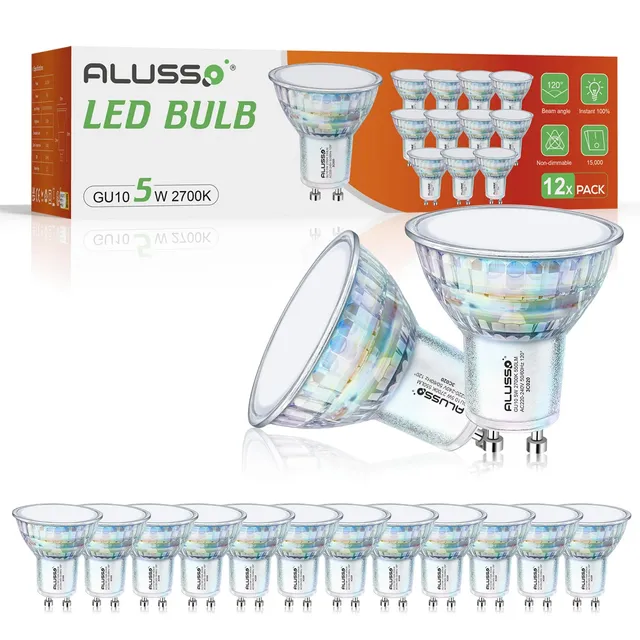 Alusso Bulb GU10 LED Lampen 120° 12er-Pack Leuchtmittel