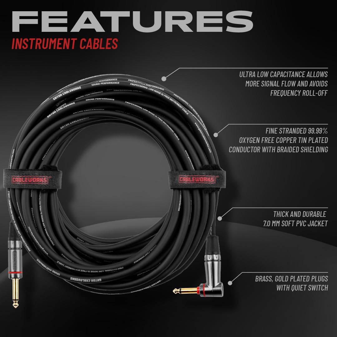 Gator Cableworks Headliner Instrumentenkabel 6 m Winkel
