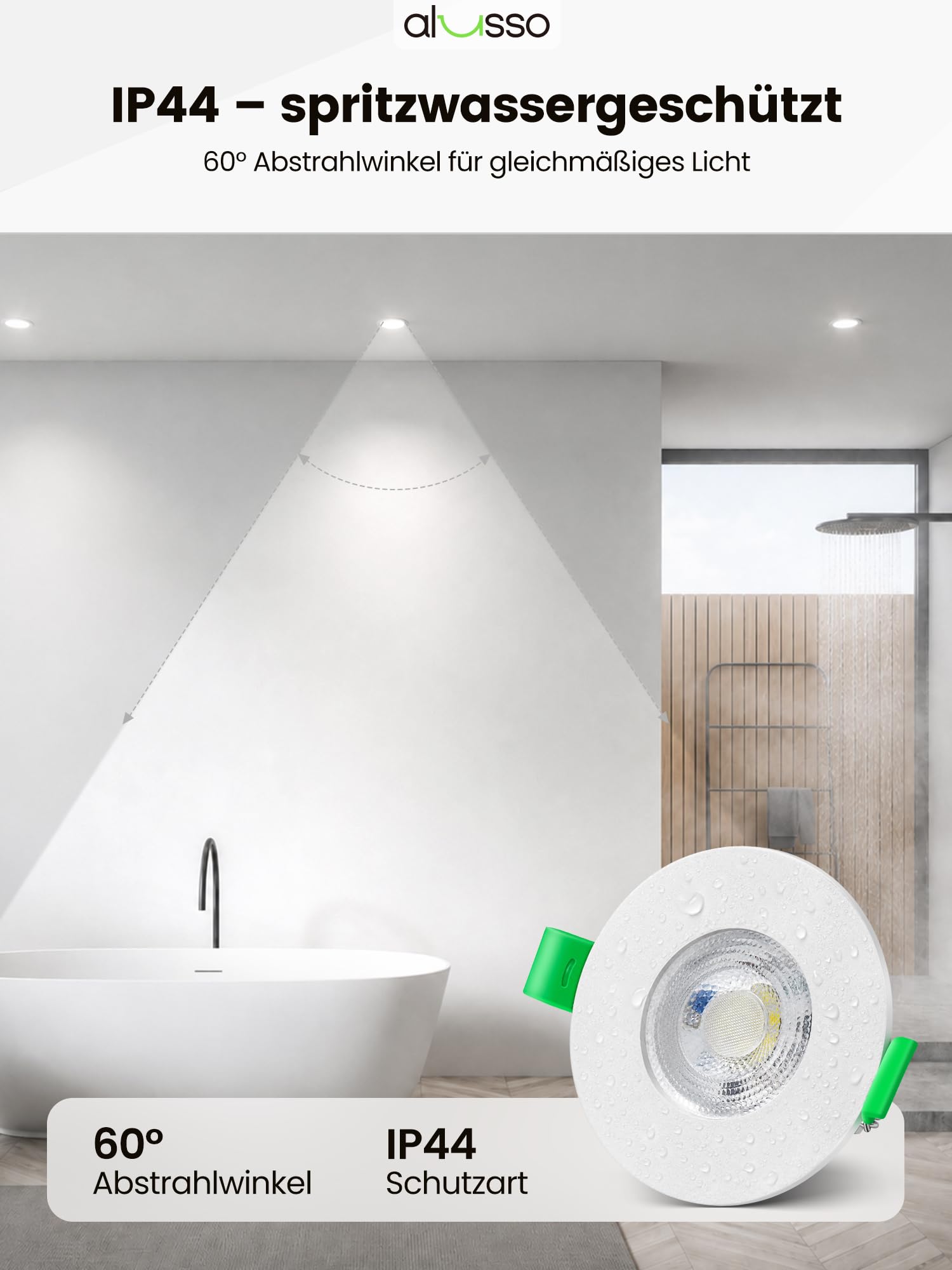 Alusso Einbaustrahler LED 6000K weiß 68-75mm 5W IP44