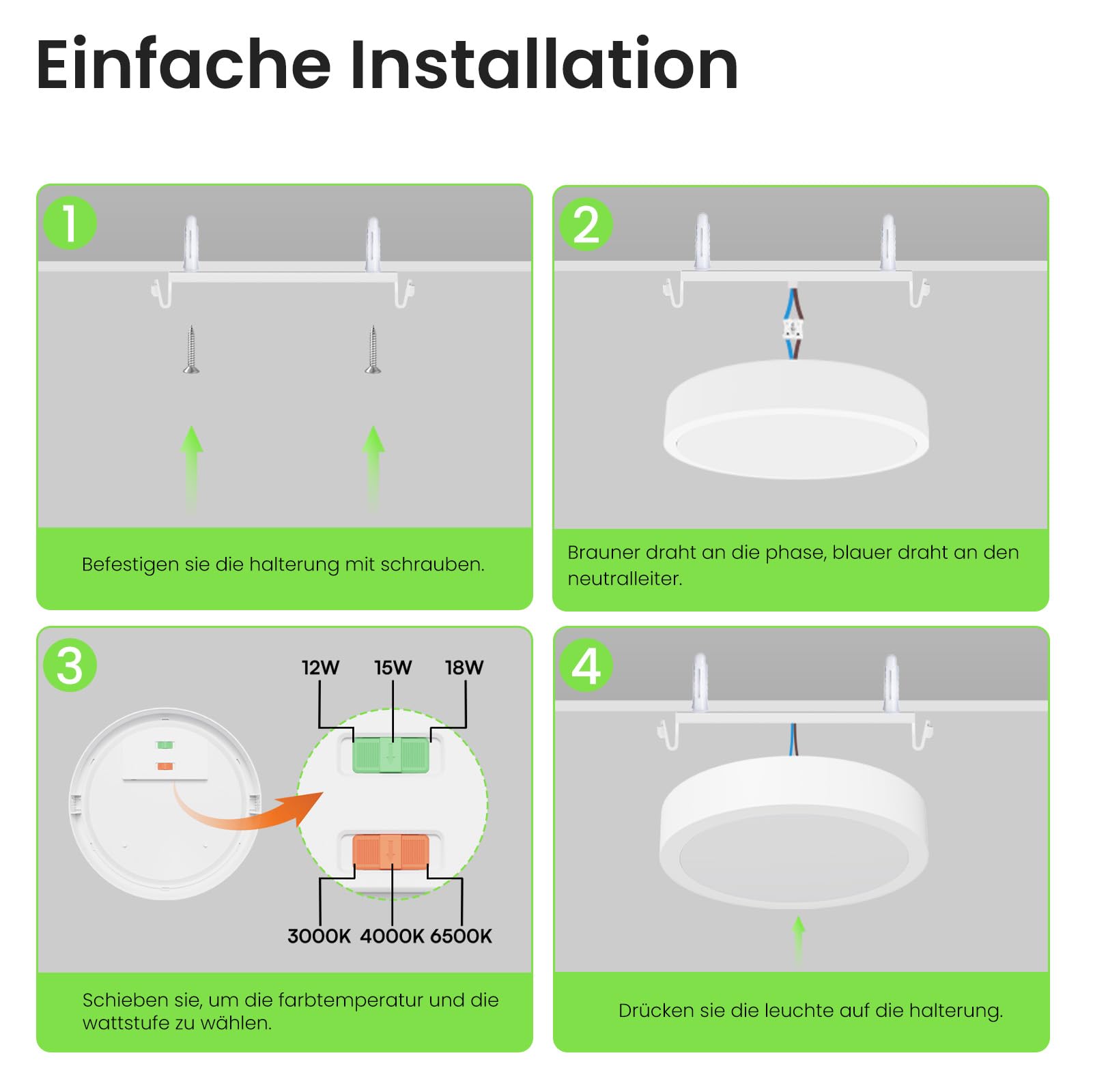 Alusso Deckenleuchte LED rund 1980lm 3CCT weiß IP44