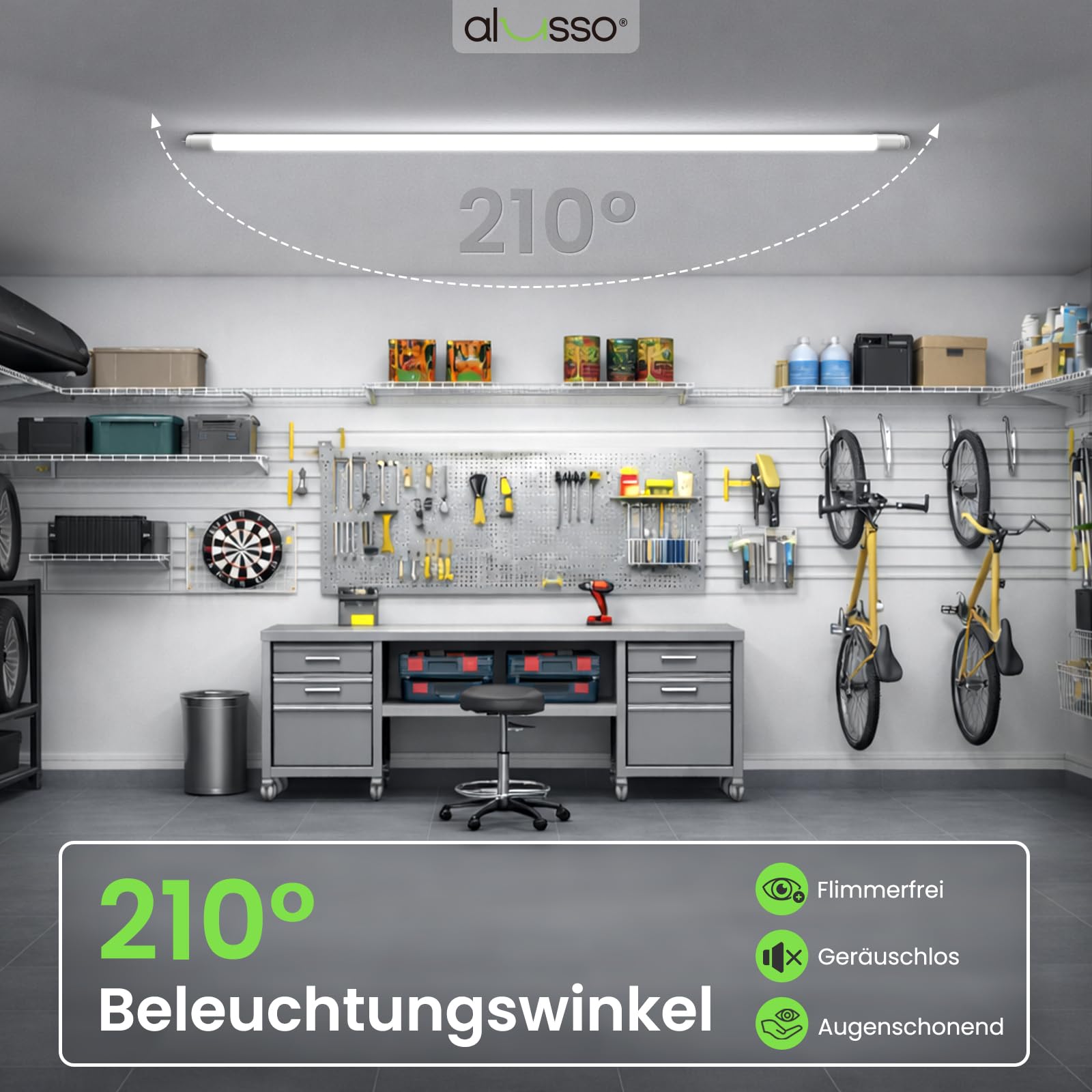 Alusso Bulb LED Röhre 60cm 6000K 9W 10er Pack kaltweiß