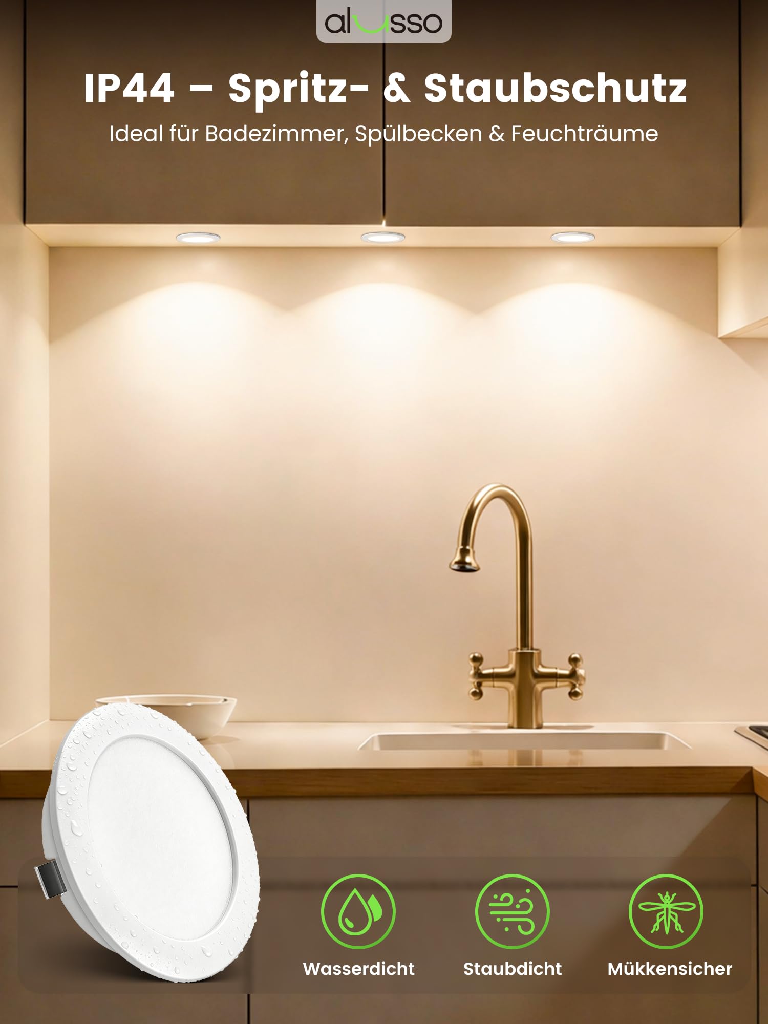 Alusso LED Einbaustrahler weiß 55-58mm 4W IP44