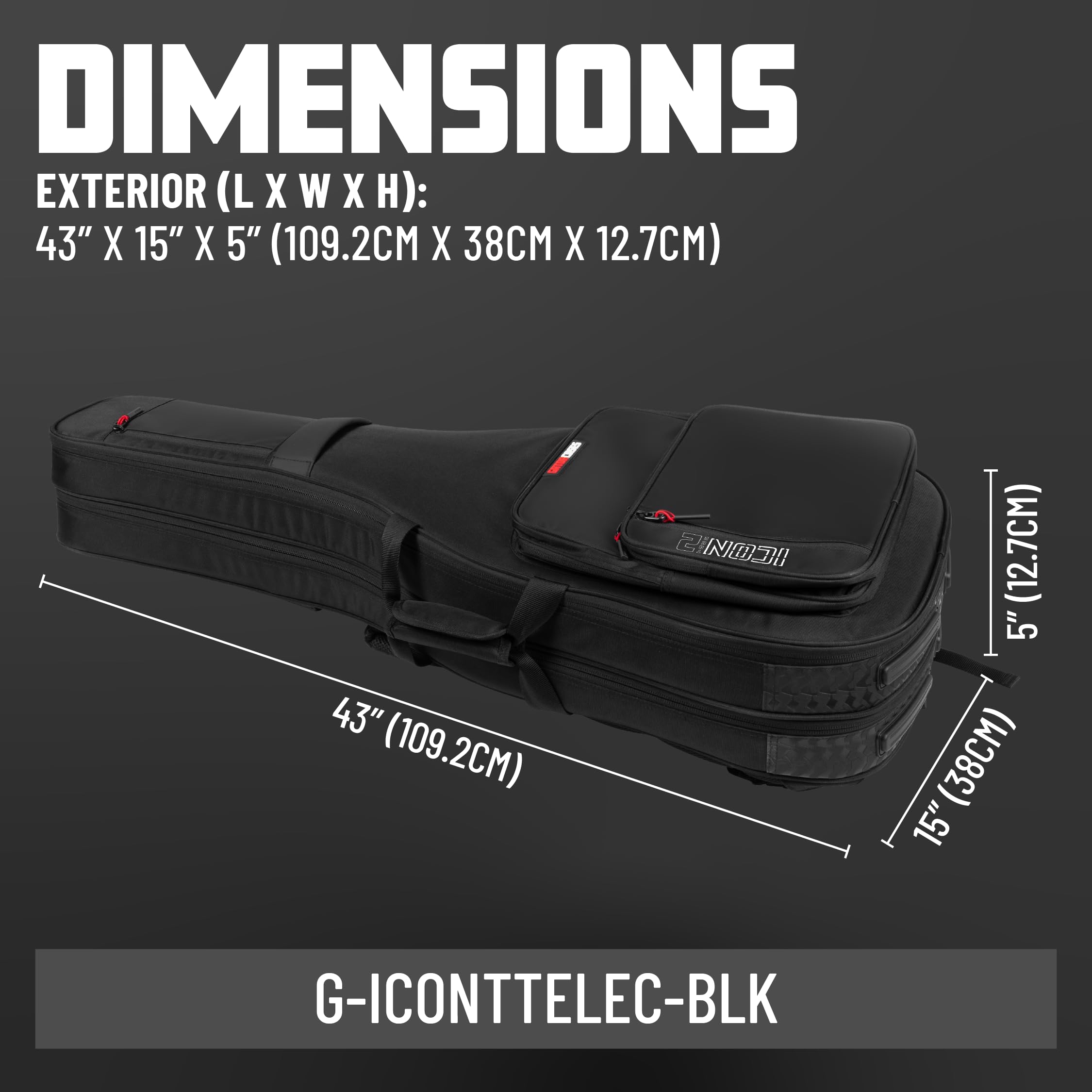 Gator ICON Take-Two Doppel-Gigbag 2 E-Gitarren Nylon