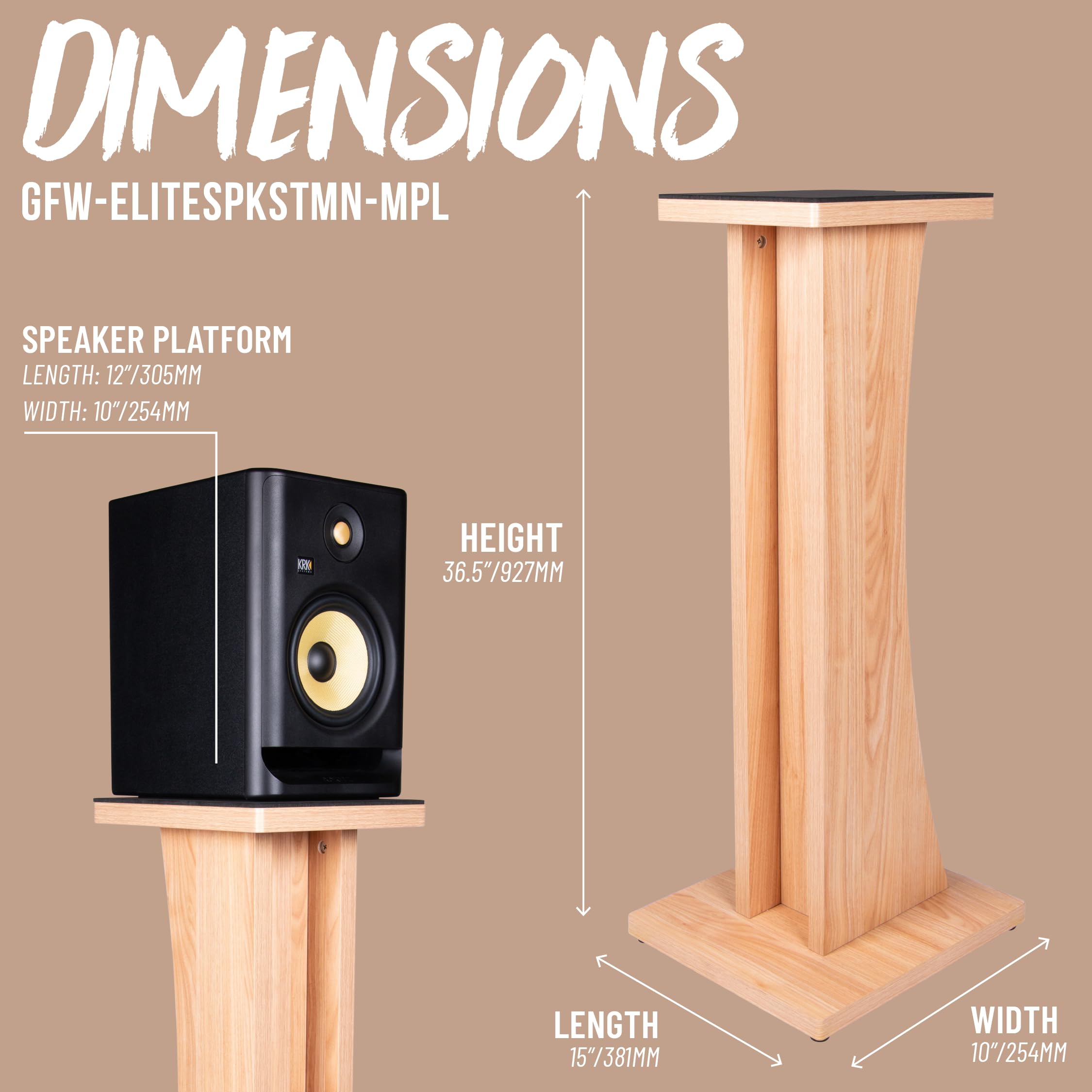 Gator Frameworks Elite Monitorständer Holz Ahorn 92,7cm