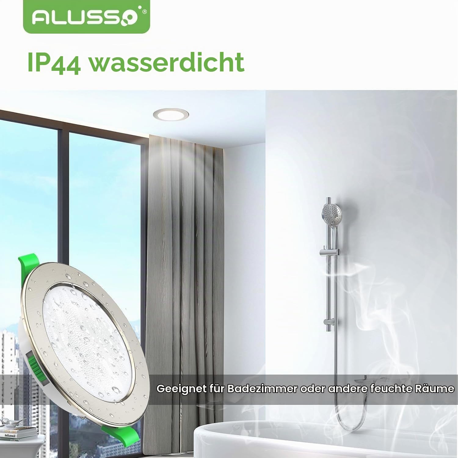 Alusso Recessed Ceiling Light Einbaustrahler 6er 3CCT IP44