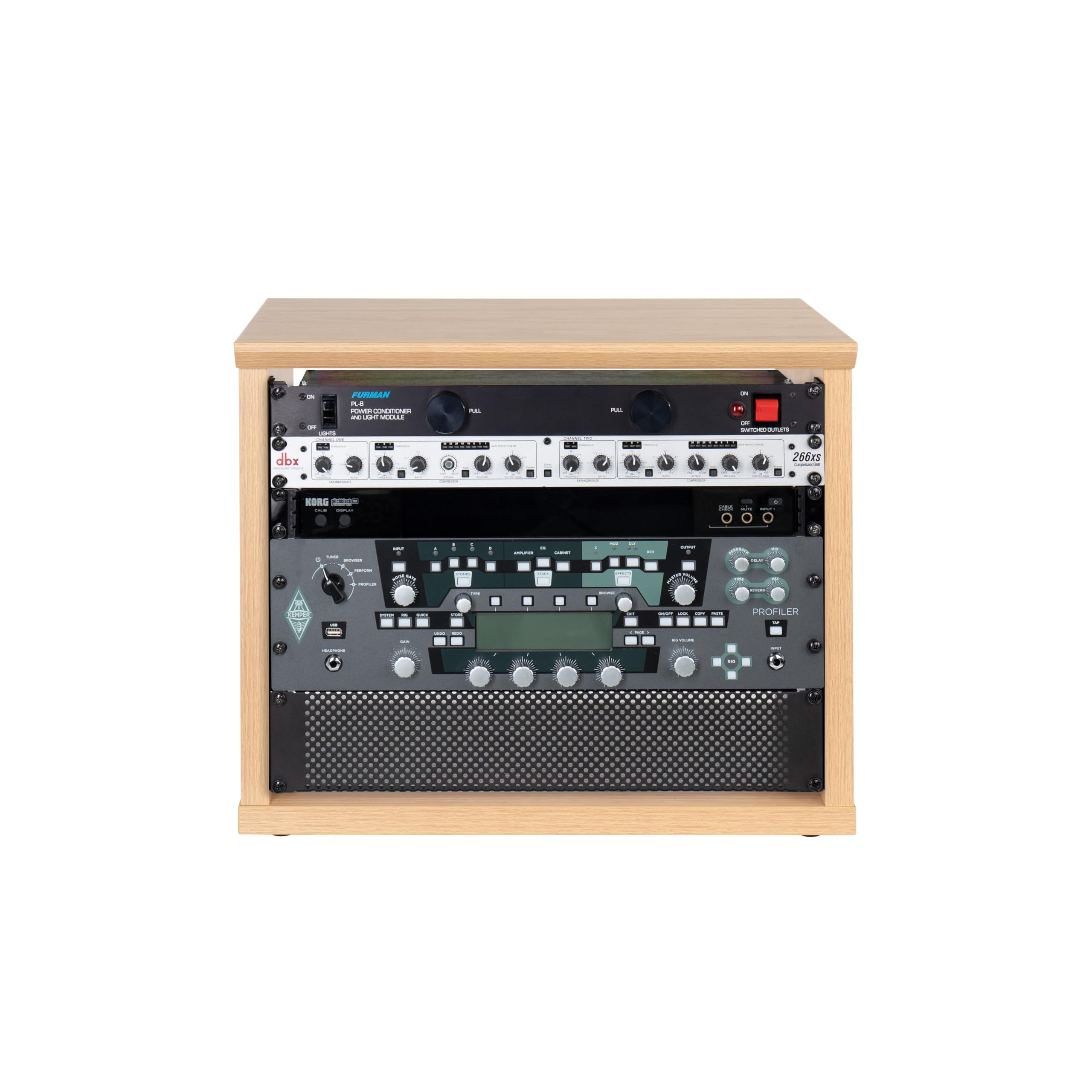 Gator Furniture Elite 8U Desktop Studio Rack Ahorn Natur Holz