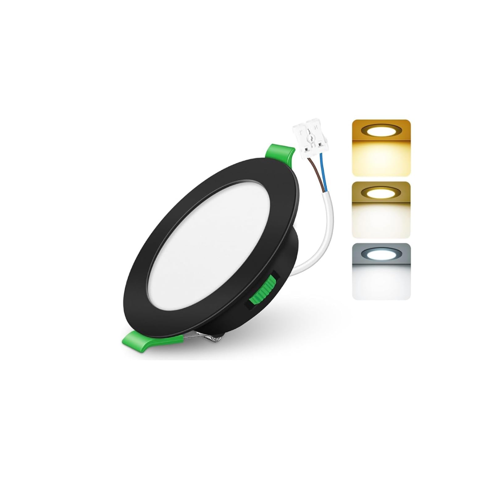 Alusso Recessed Ceiling Light Einbaustrahler 10W Schwarz dimmbar