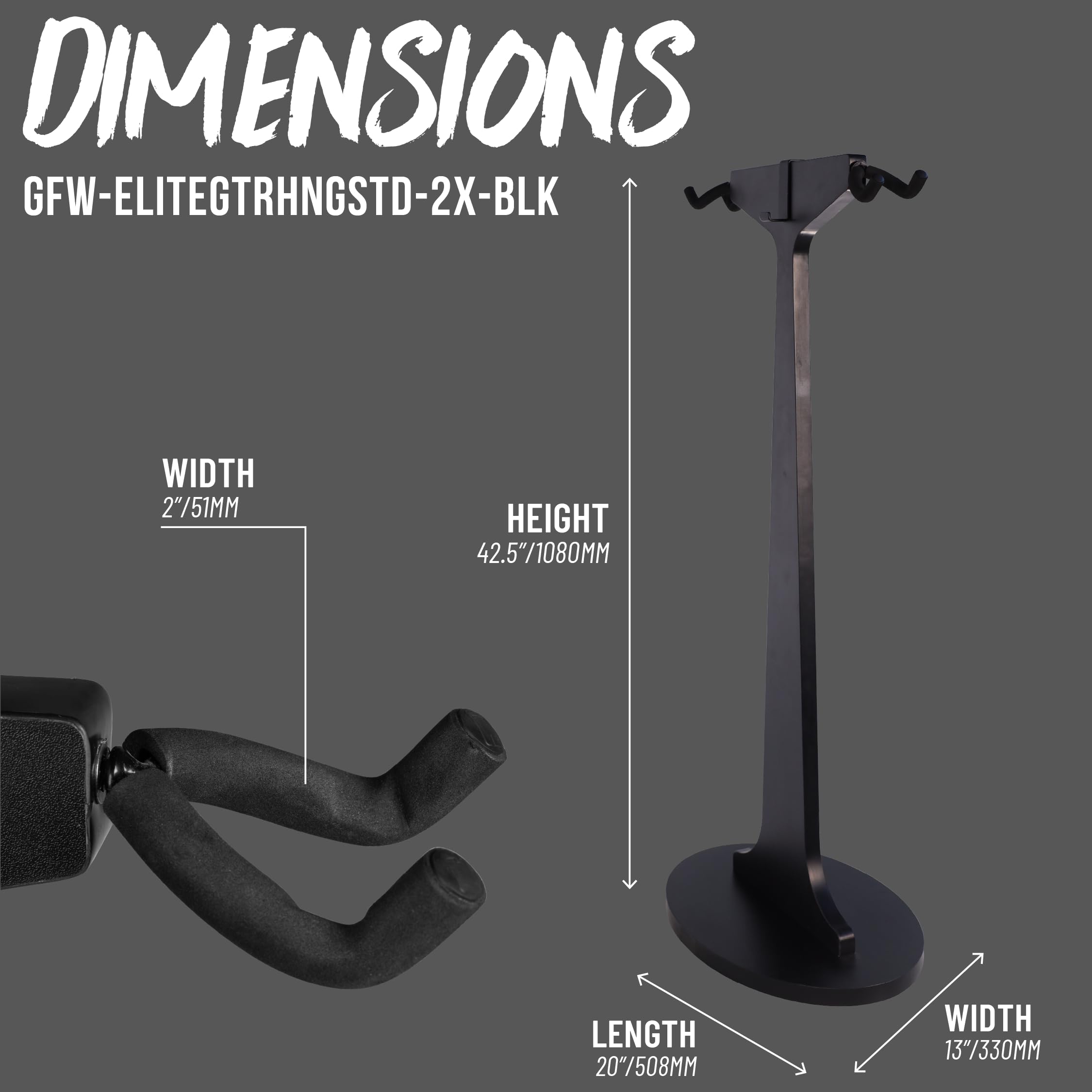 Gator Frameworks Elite Gitarrenständer 2-fach Schwarz Holz