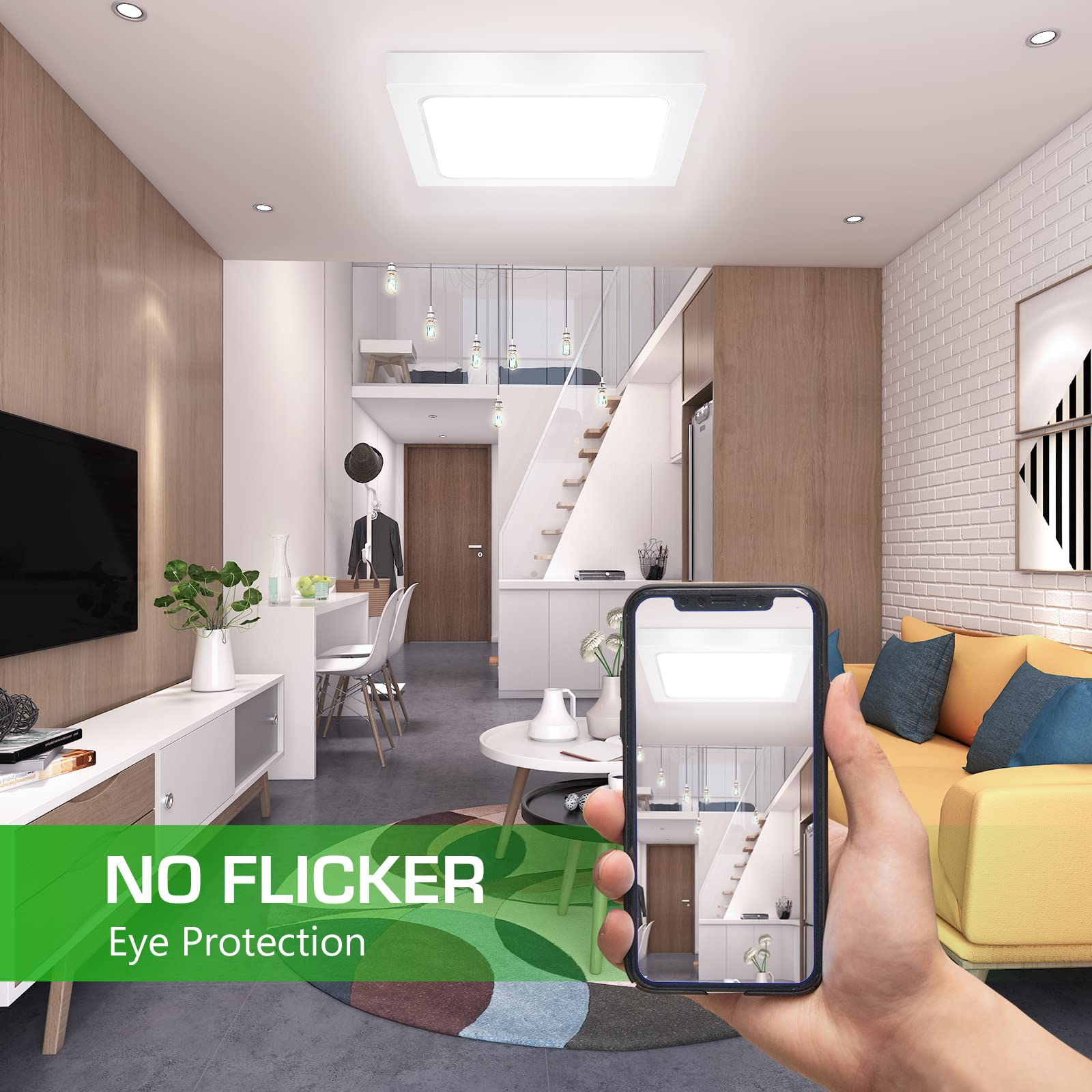 Alusso Recessed Deckenleuchte LED quadratisch 24W 30x30 IP44