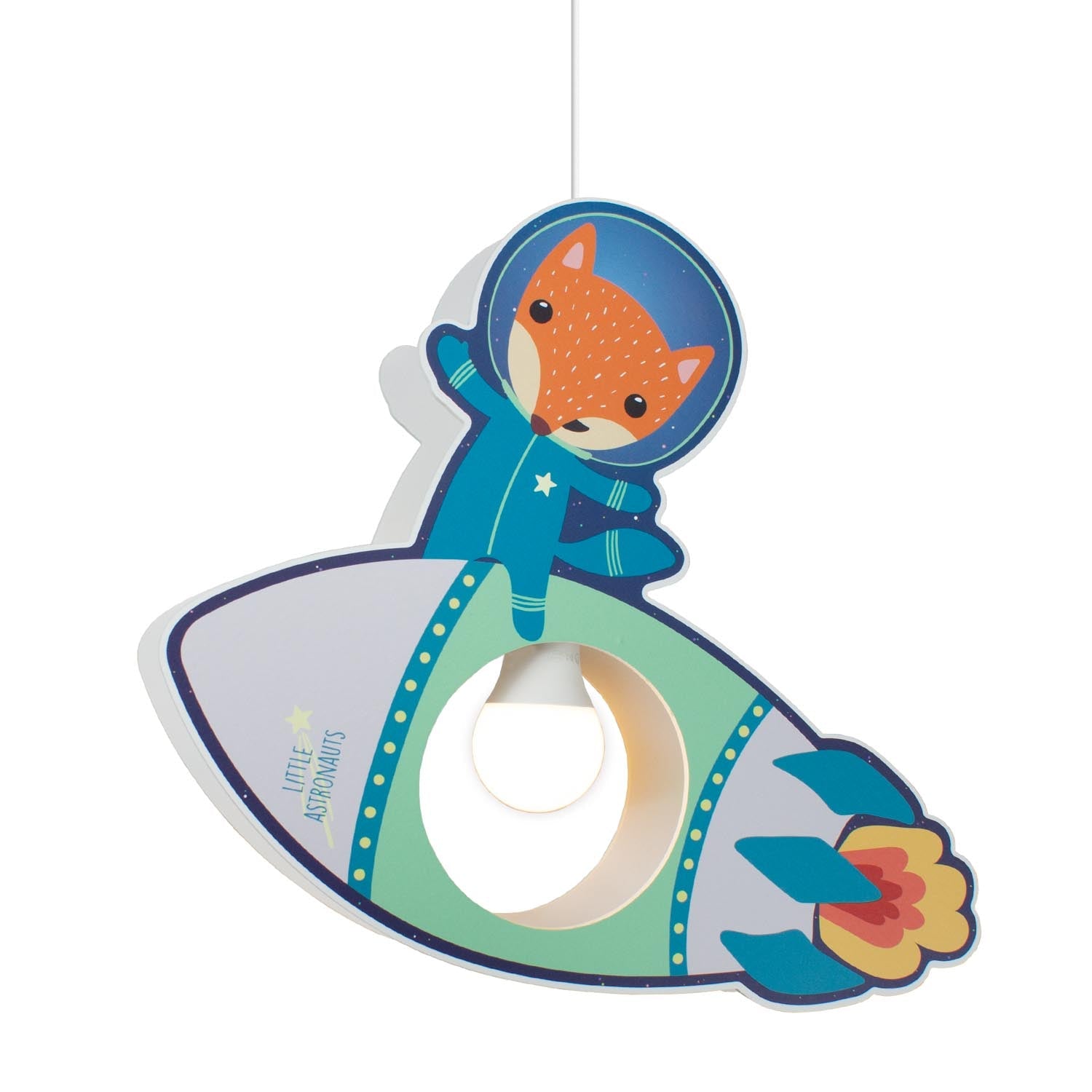 Elobra Little Astronauts Pendelleuchte Rakete Petrol