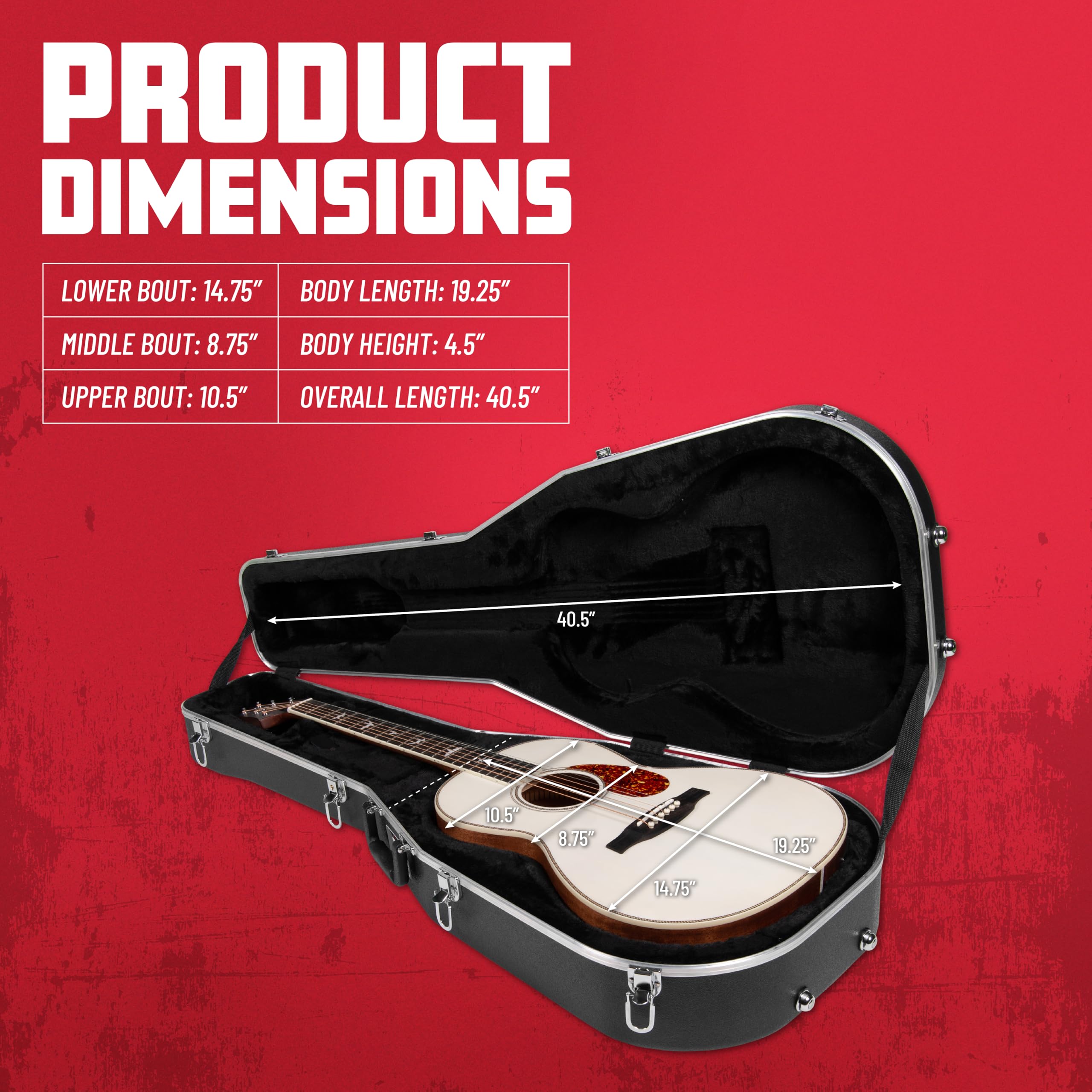 Gator GC-Parlor Parlor-Gitarrenkoffer ABS-Hartschale Schwarz
