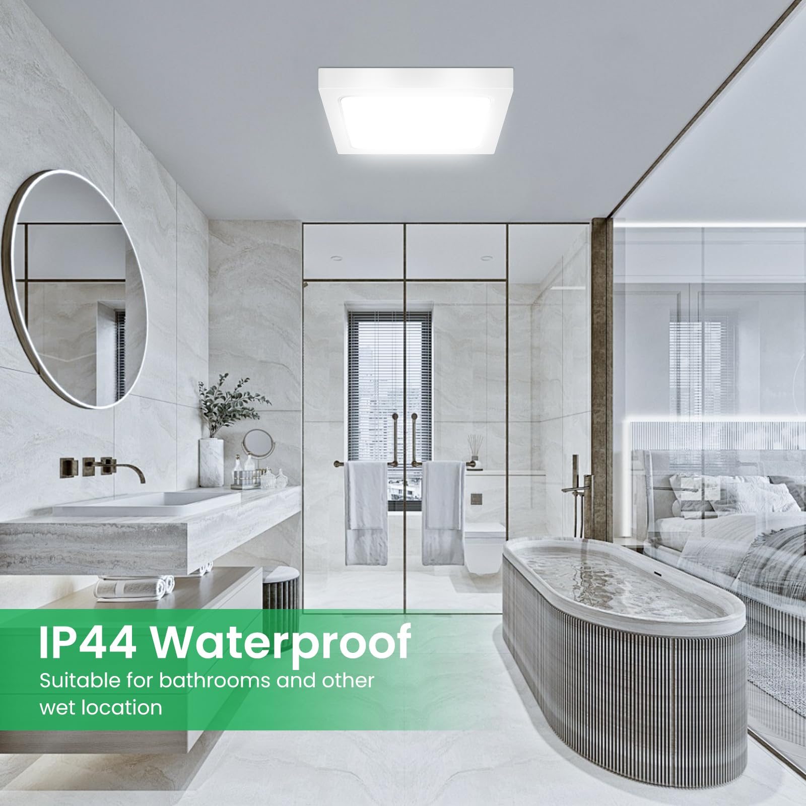 Alusso Recessed Deckenleuchte LED quadratisch 24W 30x30 IP44
