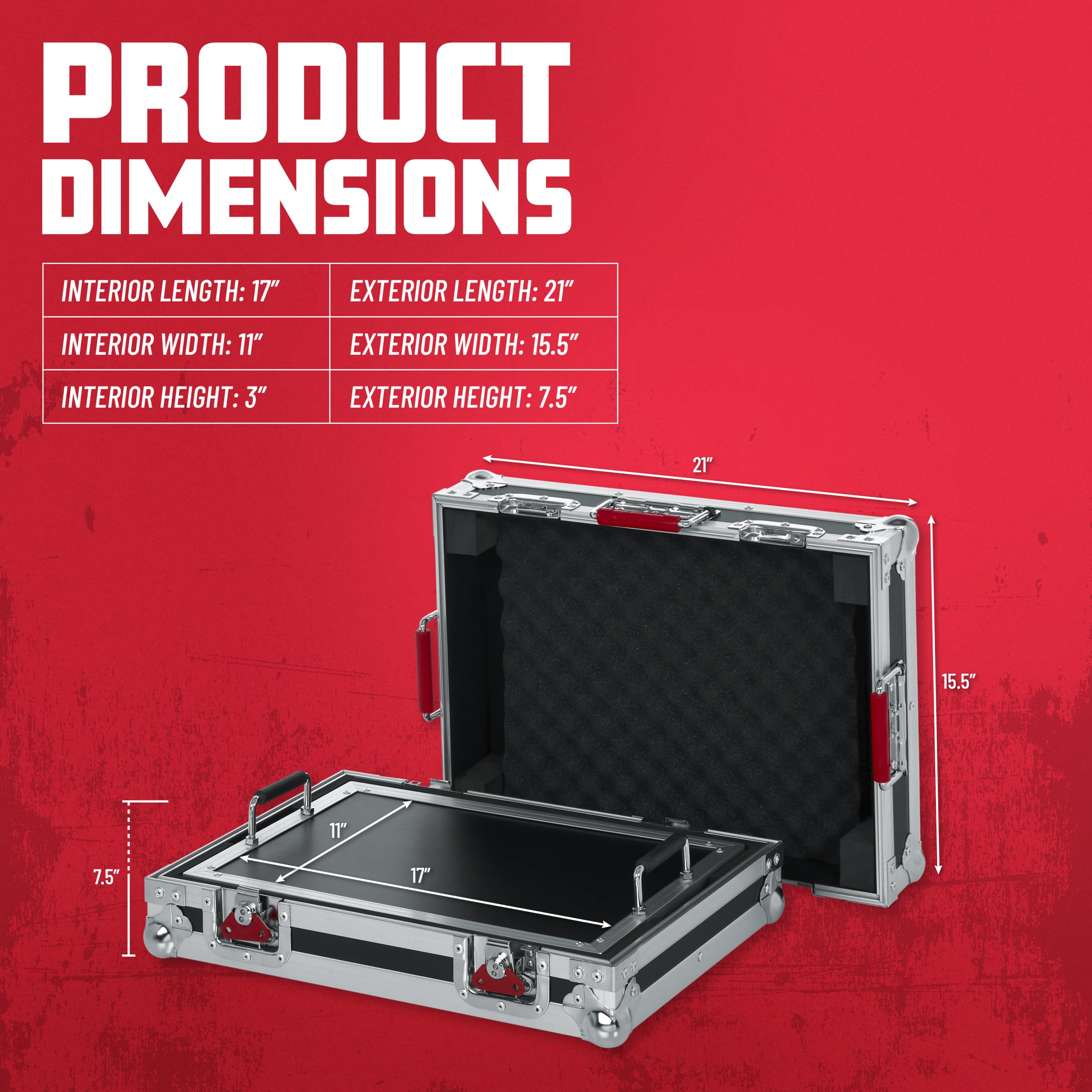 Gator Pedalboards GTOUR-Pedal Pedalboard Case 17x11 Zoll