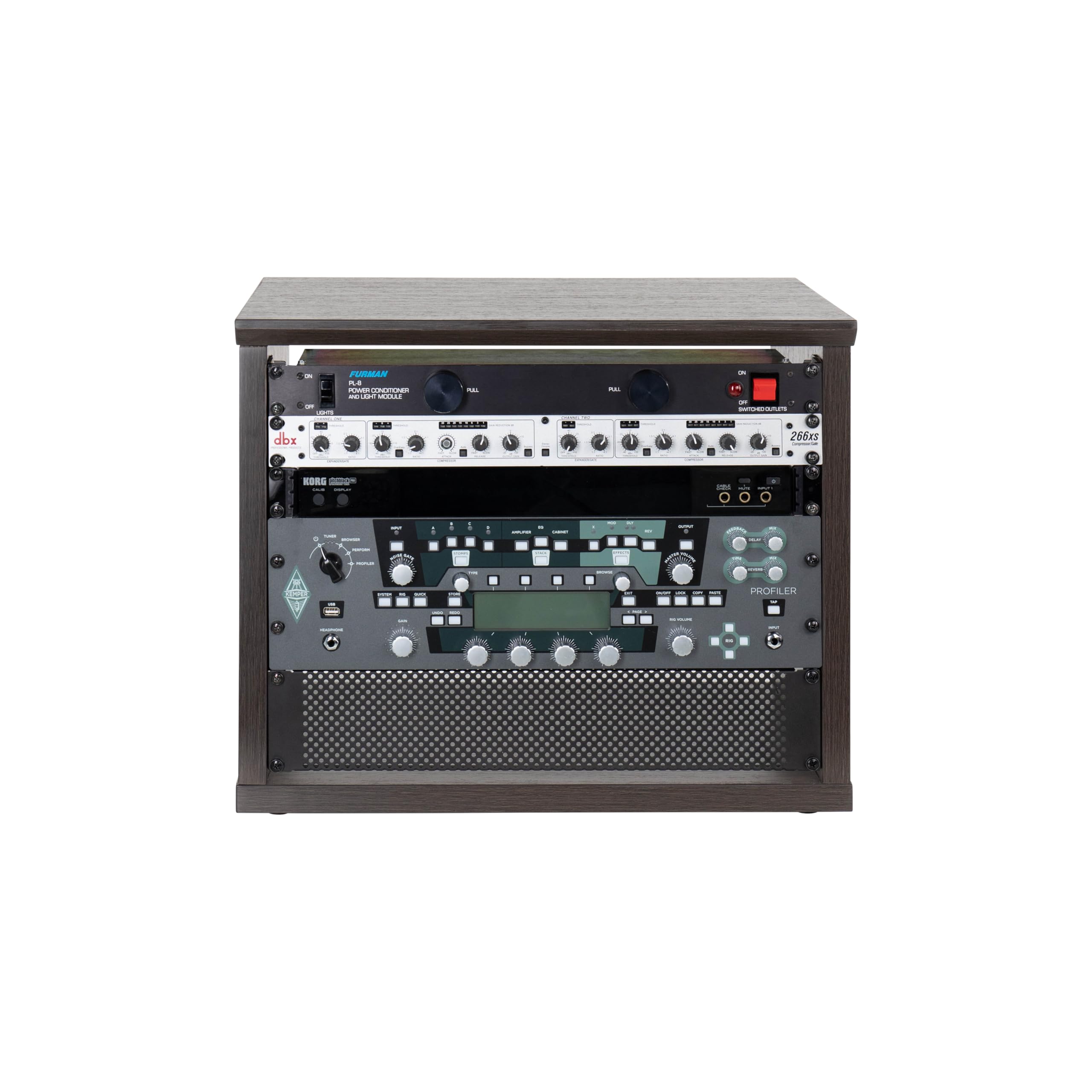 Gator Furniture GFW-ELITERK-8U-BRN Desktop-Rack 8U Walnuss