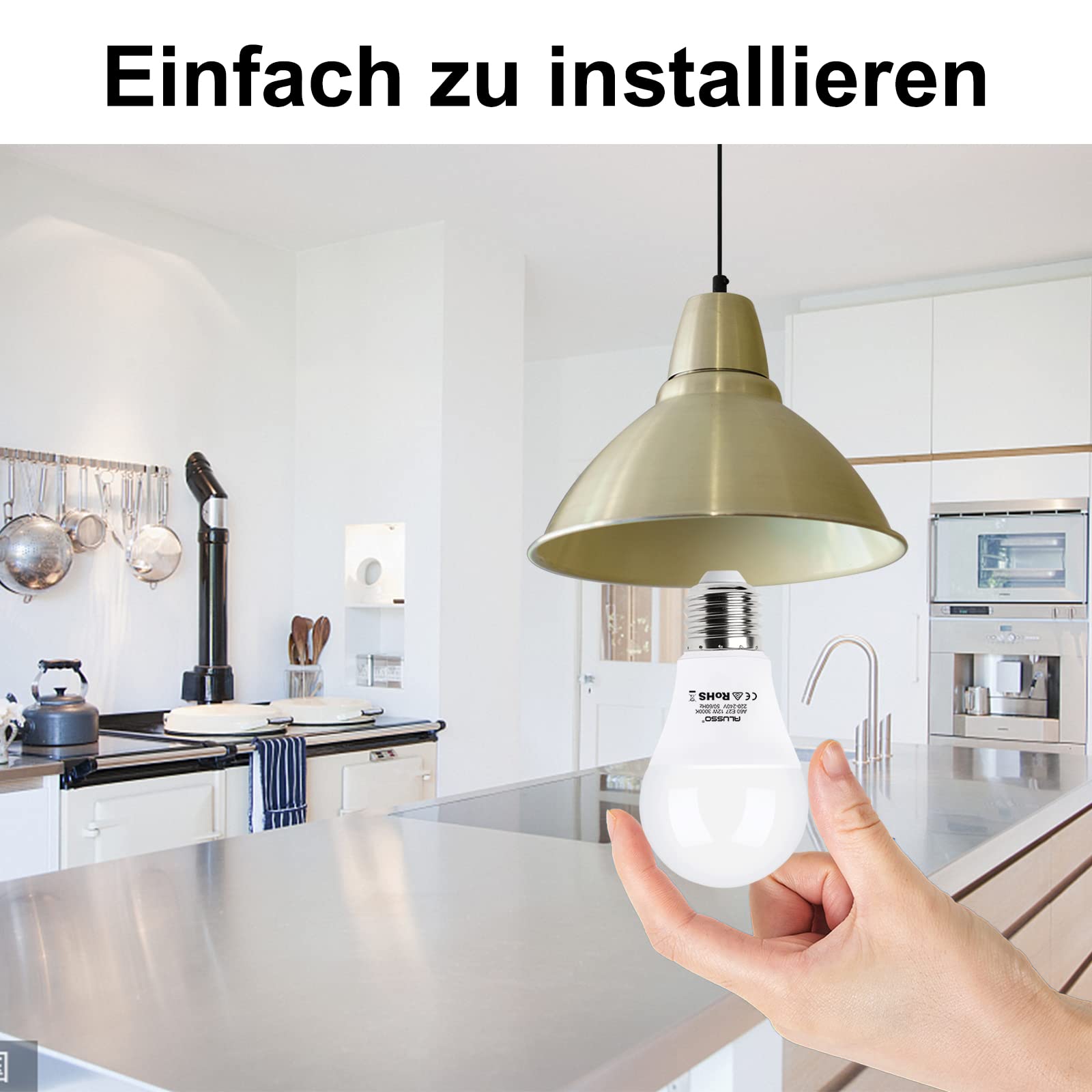 Alusso Bulb E27 LED Glühbirne 12W Warmweiß 3000K 10er-Pack