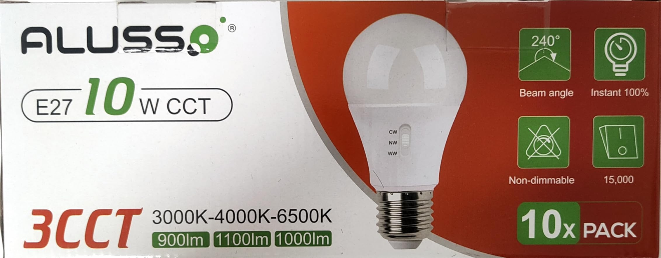 Alusso Bulb 10W E27 LED Lampe 1100lm 3CCT warmweiß